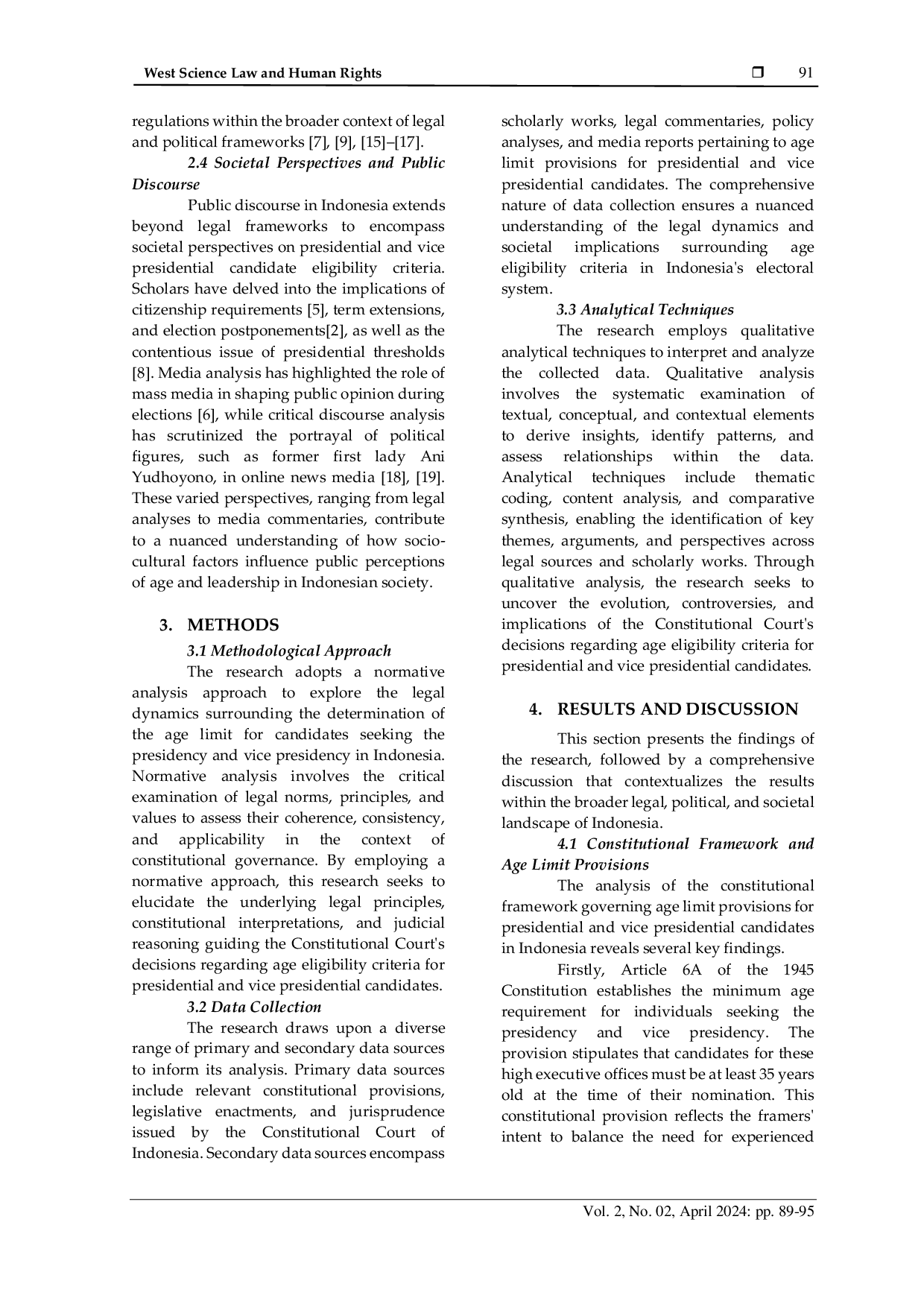 JURIS A Legal Study of the Dynamics of the Determination of the Age Limit of Candidates for President and Vice President by the Constitutional Court in Indonesia