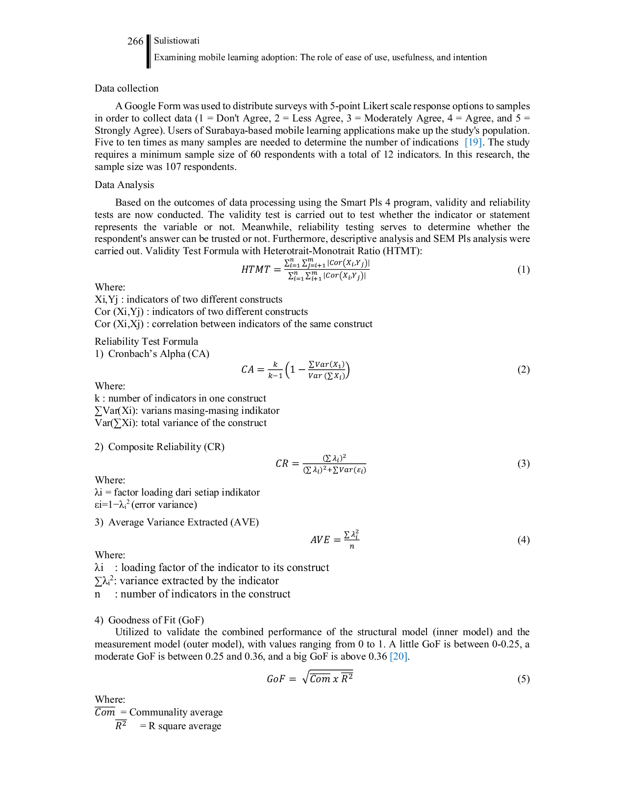 JURIS Examining mobile learning adoption The role of ease of use usefulness and intention