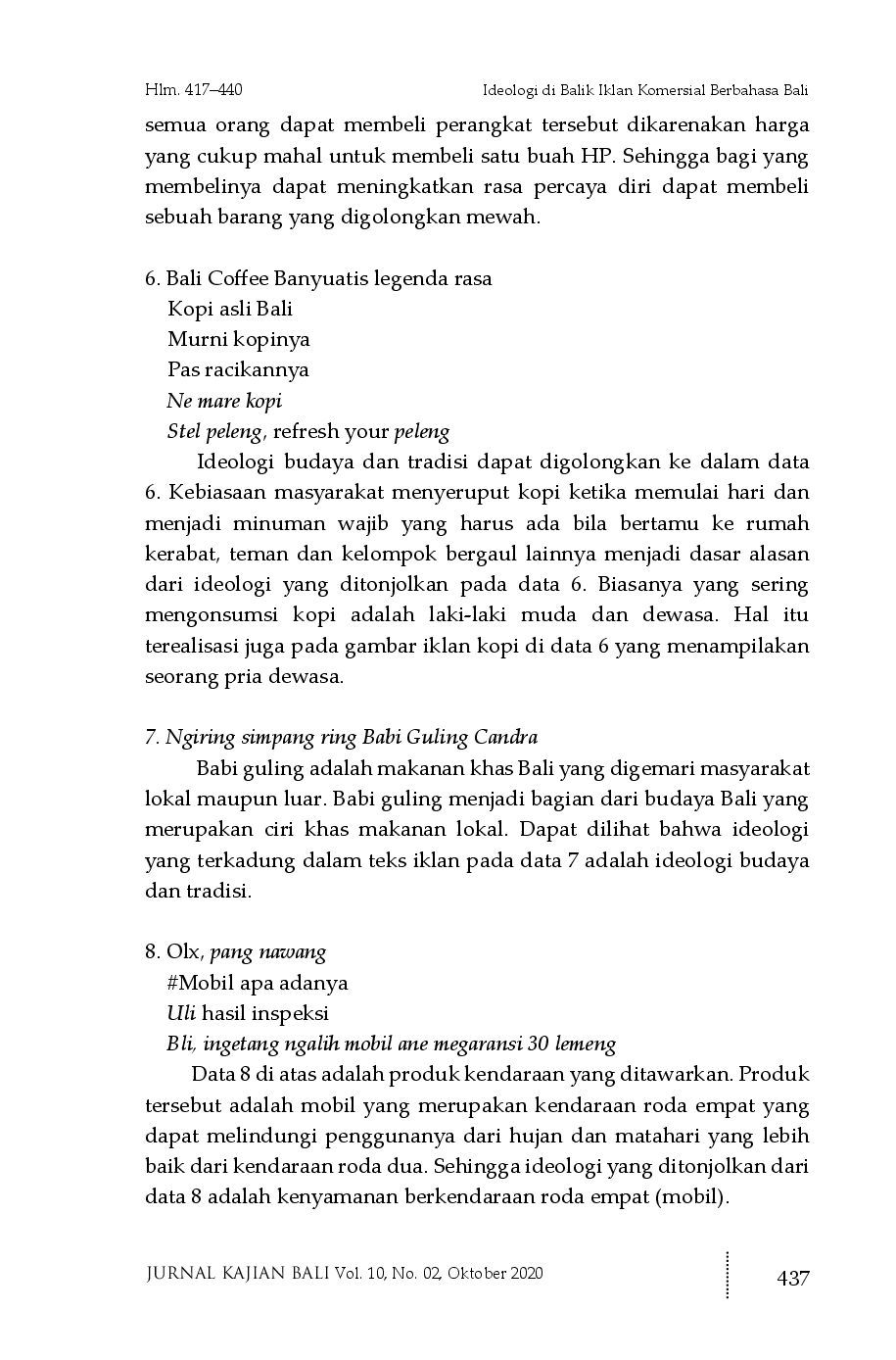 juris Ideologi di Balik Iklan Komersial Berbahasa Bali