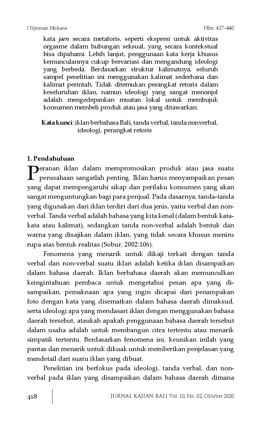 juris Ideologi di Balik Iklan Komersial Berbahasa Bali