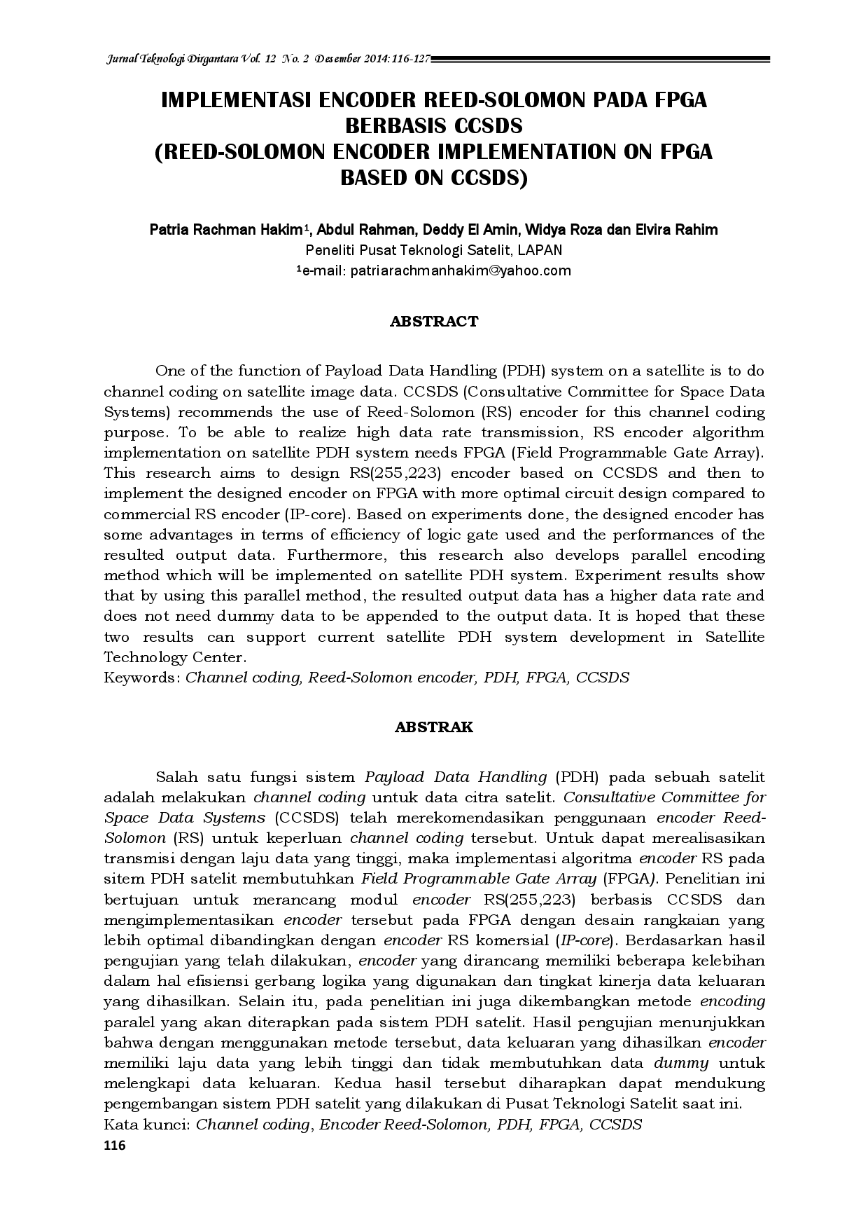 juris Implementasi Encoder Reed Solomon Pada Fpga Berbasis Ccsds