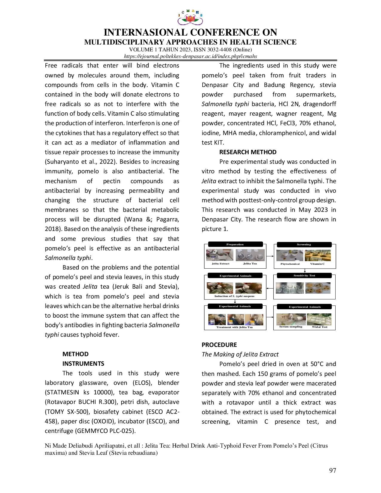 JURIS Jelita Tea Herbal Drink Anti Typhoid Fever From Pomelo s Peel Citrus maxima and Stevia Leaf Stevia rebaudiana