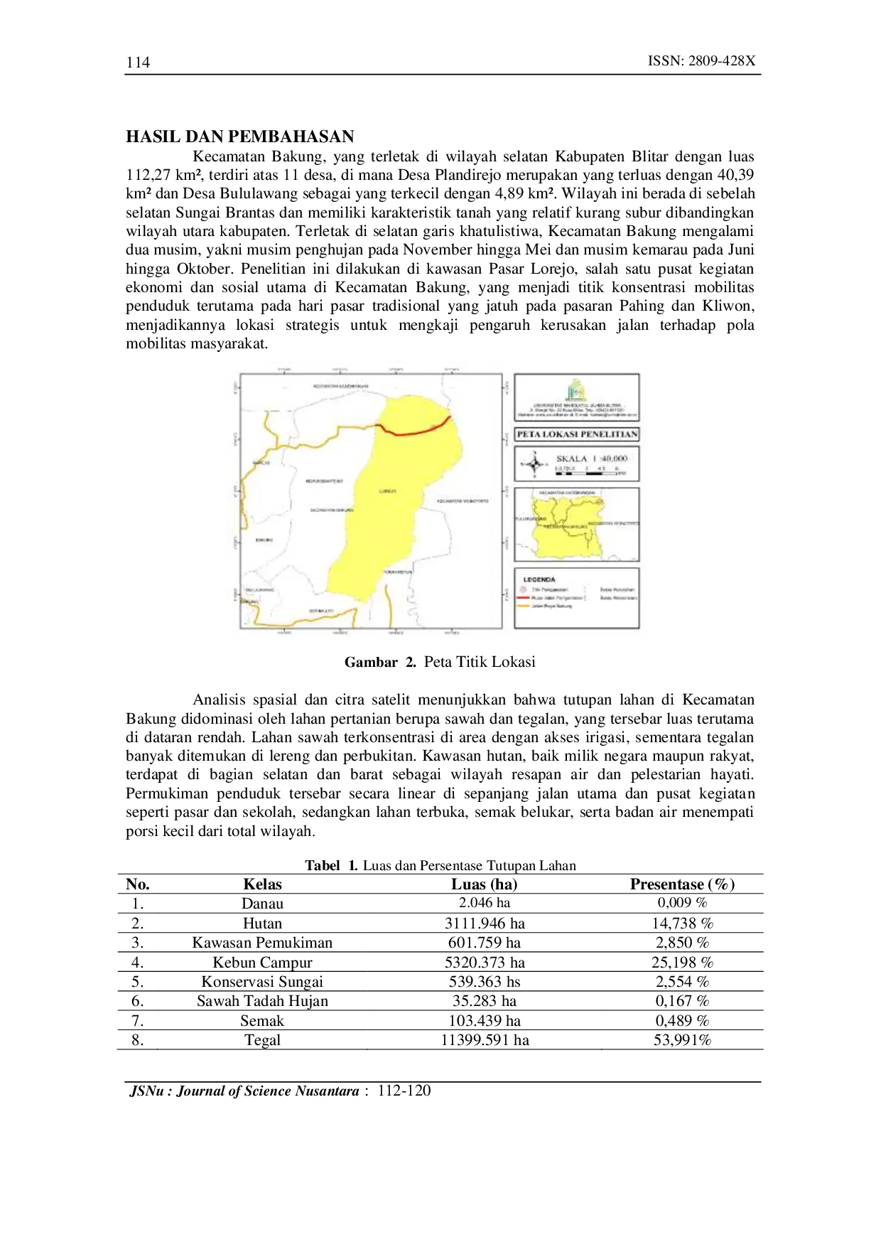 JURIS Pengaruh Kerusakan Jalan Terhadap Mobilitas Penduduk di Kawasan Pasar Lorejo Kecamatan Bakung