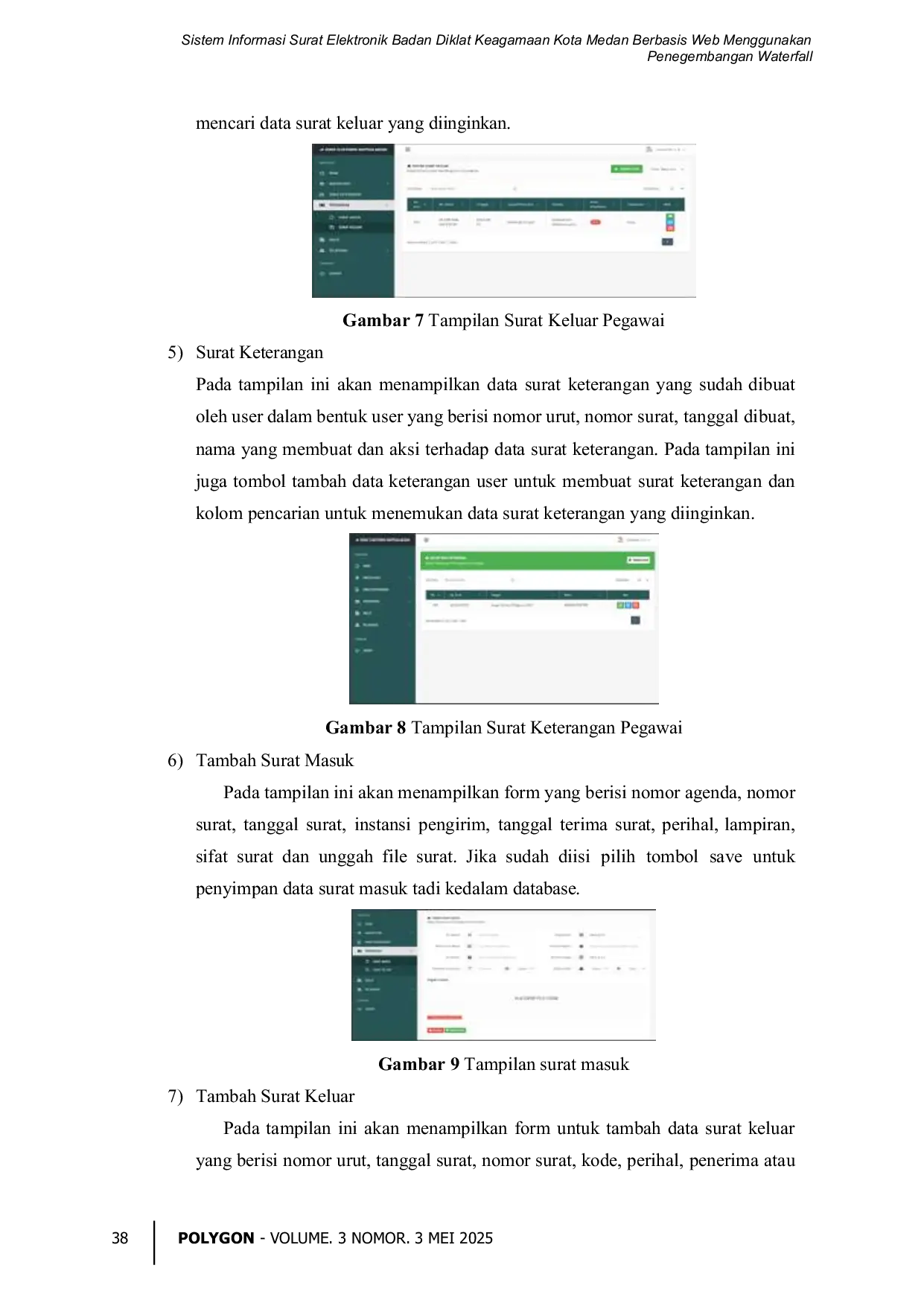 JURIS Sistem Informasi Surat Elektronik Badan Diklat Keagamaan Kota Medan Berbasis Web Menggunakan Penegembangan Waterfall