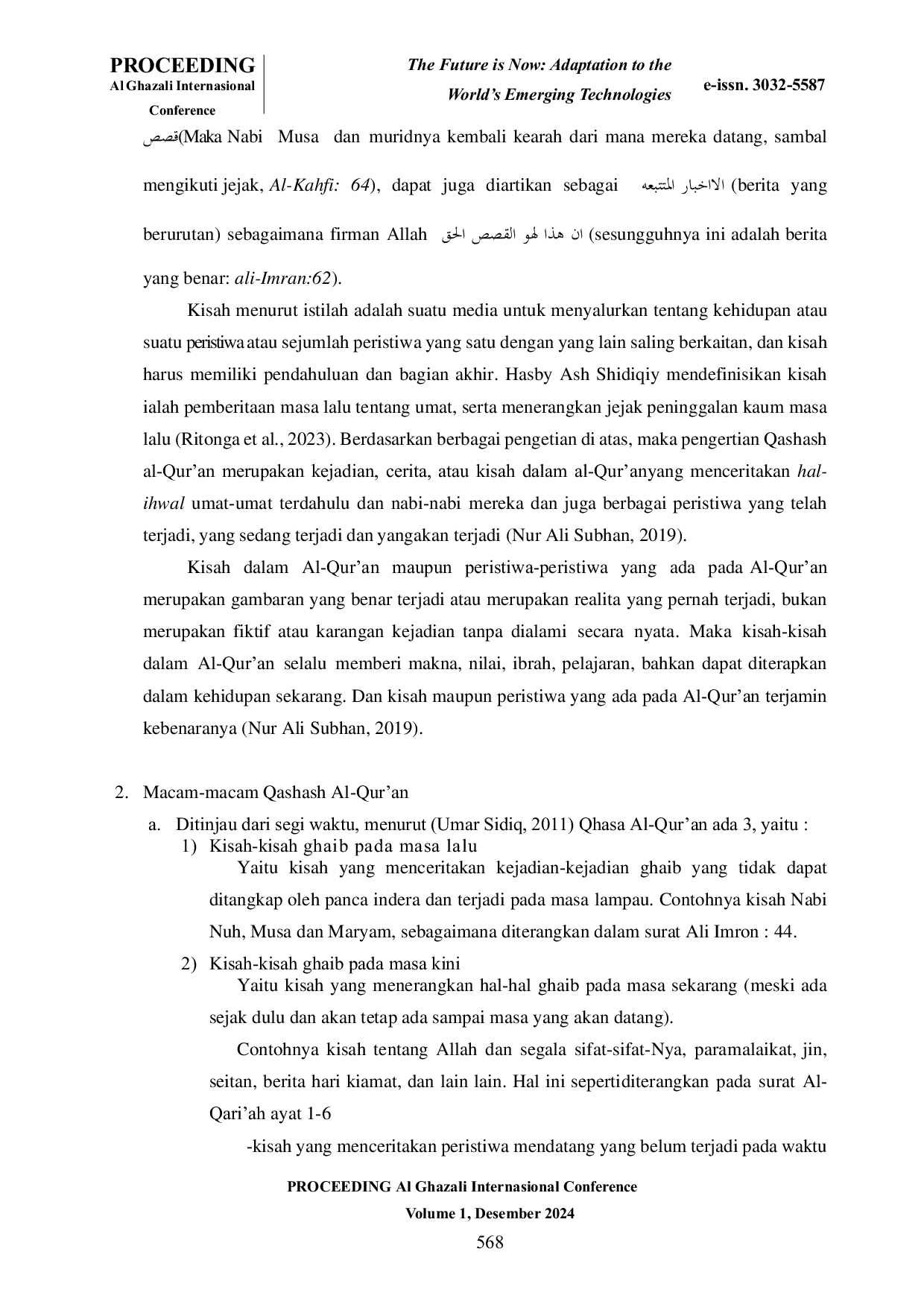 JURIS Qashash as Material and Method in Islamic Education