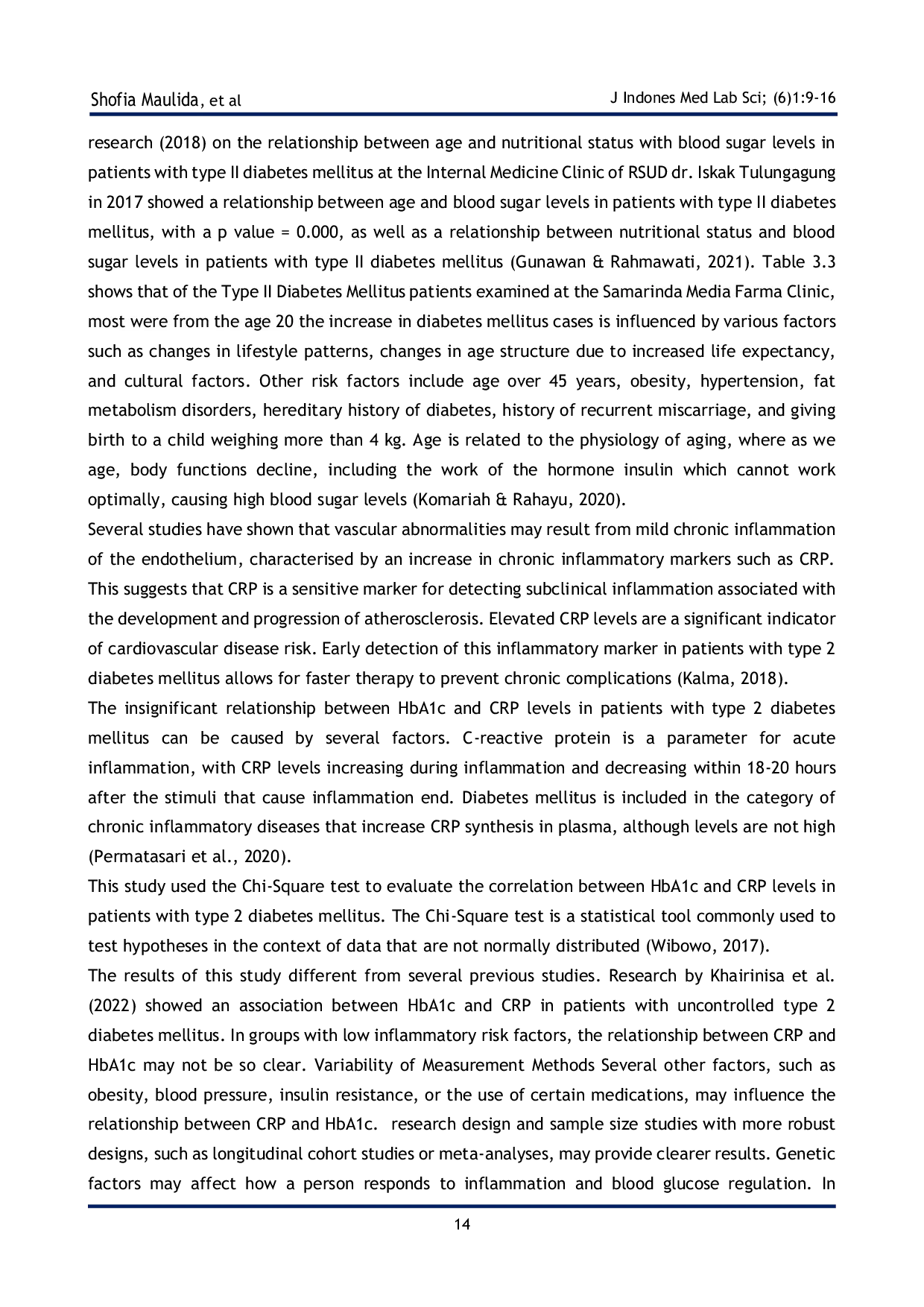 JURIS The Relationship Between C Reactive Protein CRP Levels and HbA1c Levels in Type II Diabetes Mellitus Patients