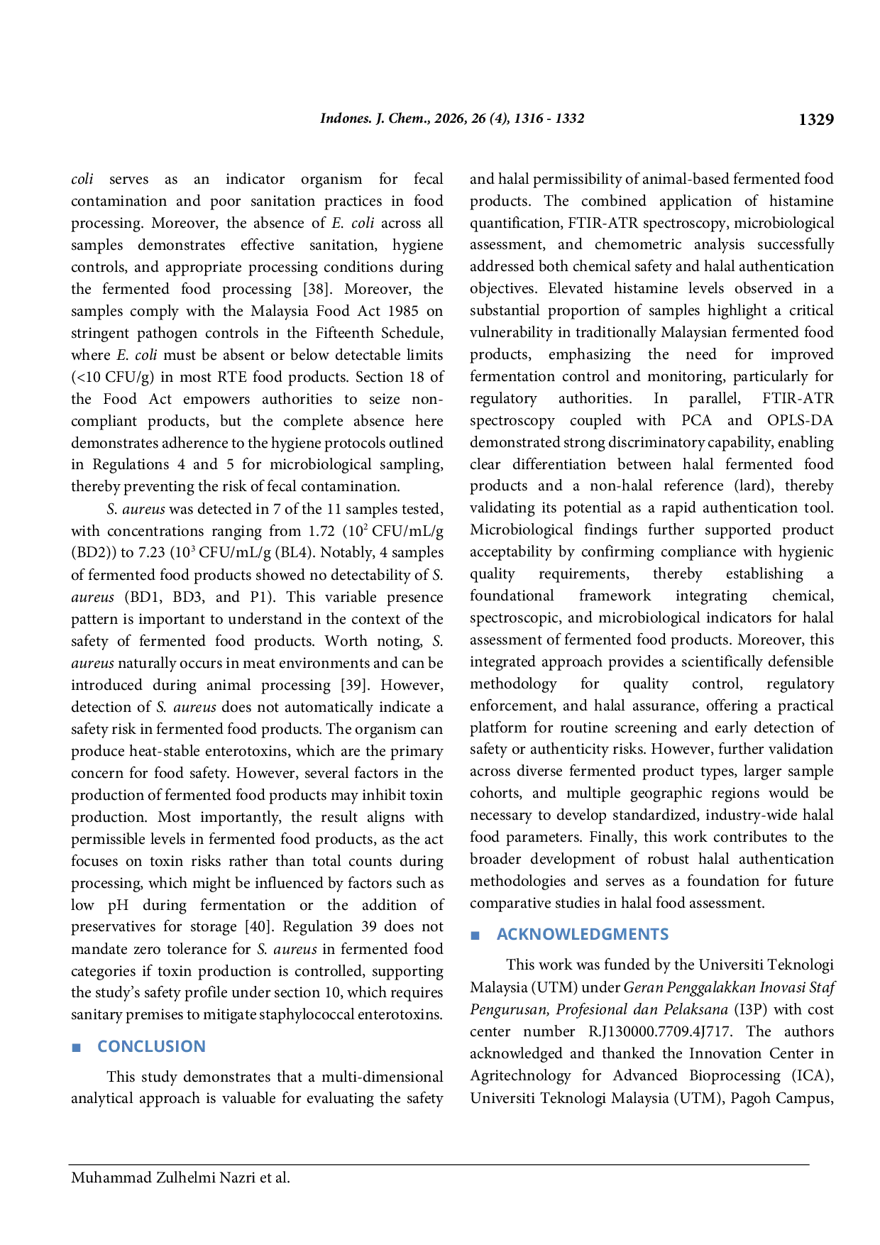 JURIS Quantitative and Qualitative Halal Authentication Analysis of Malaysian Animal Based Fermented Food Products Using HPLC DAD FTIR ATR Spectroscopy and Chemometric Approaches