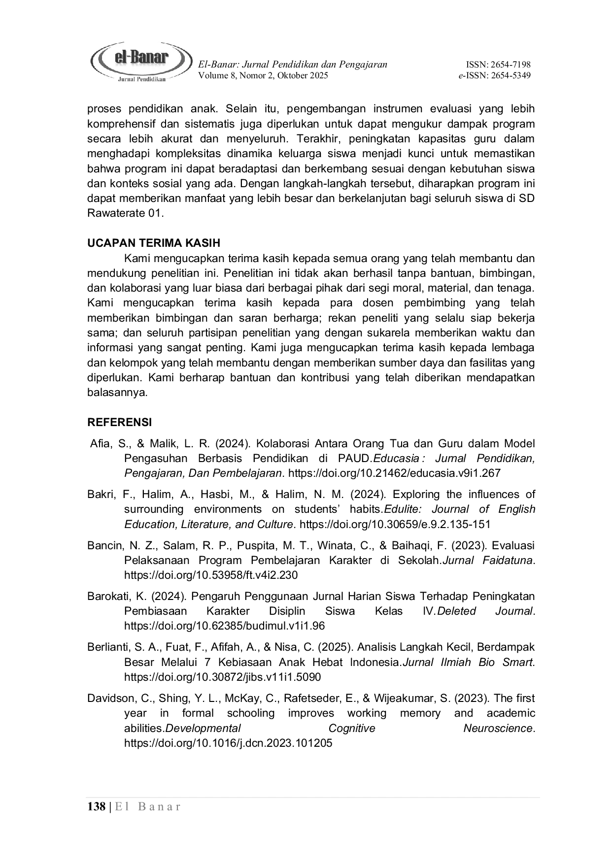 JURIS Implementasi Program Tujuh Kebiasaan Anak Indonesia Hebat dalam Membangun Karakter Disiplin Siswa