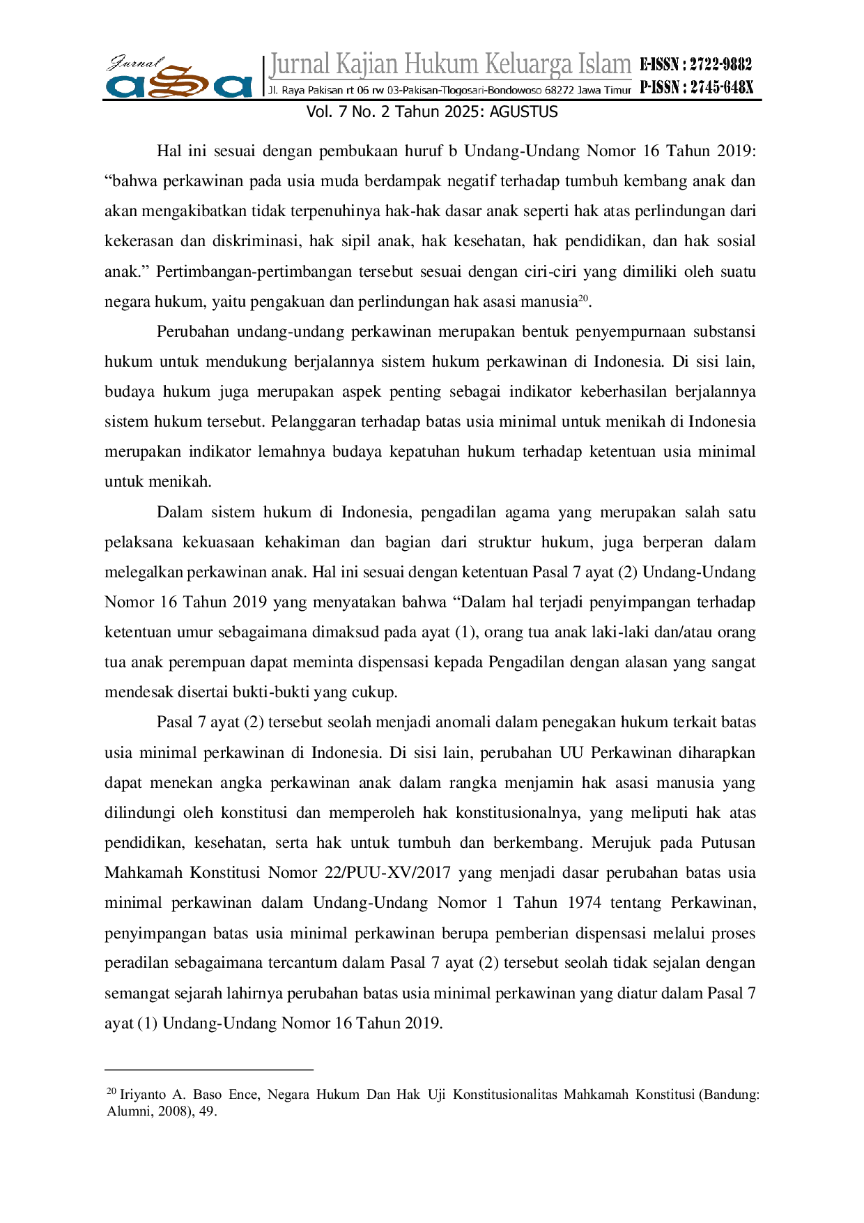 JURIS Karakter Produk Hukum Dalam Pembentukan UU No 16 Tahun 2019 Characteristics of Legal Products in the Formation of Law No 16 of 2019