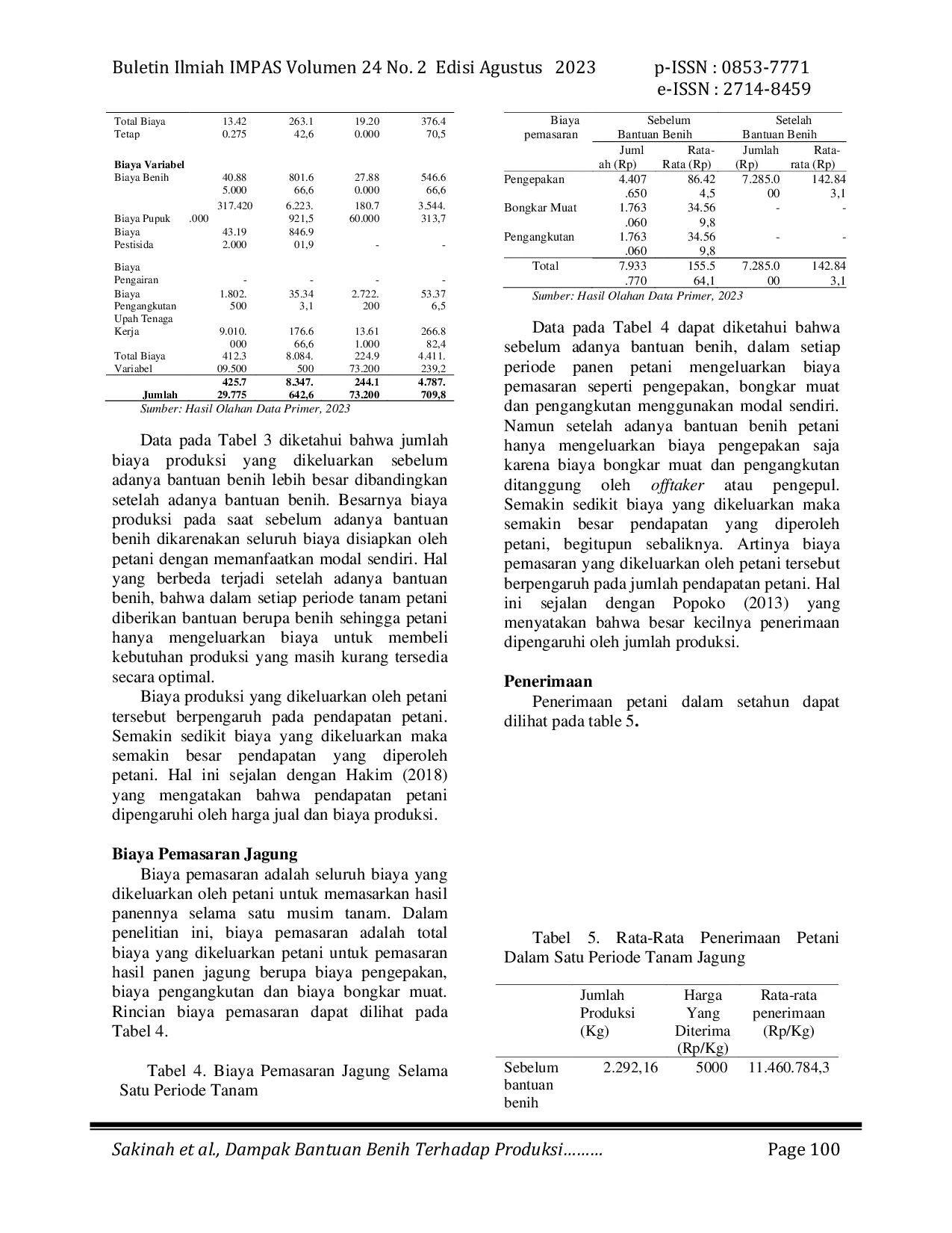 JURIS Dampak Bantuan Benih Jagung Program TJPS Terhadap Produksi Jagung Di Desa Baumata Kecamatan Taebenu Kabupaten Kupang