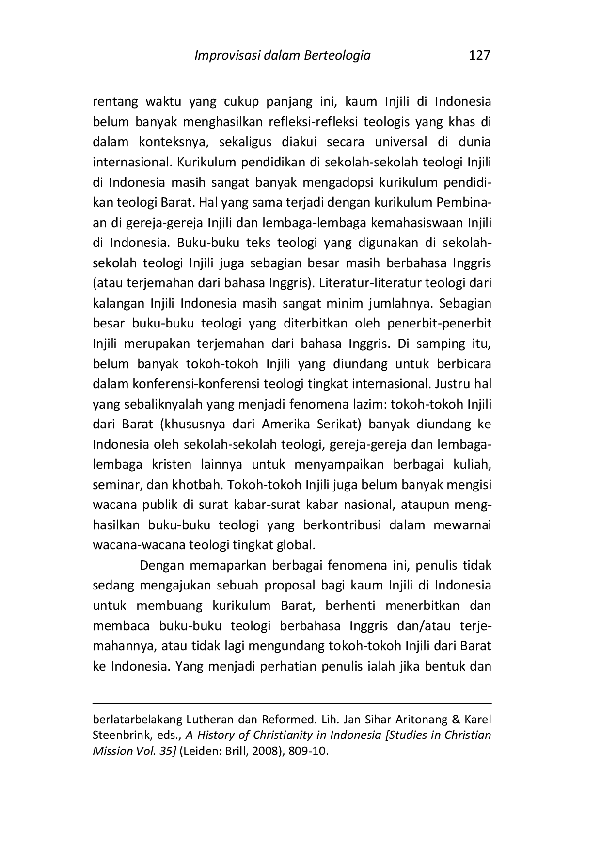 juris Improvisasi Dalam Berteologi Sebuah Refleksi Bagi Masa Depan Teologi Injili Di Indonesia