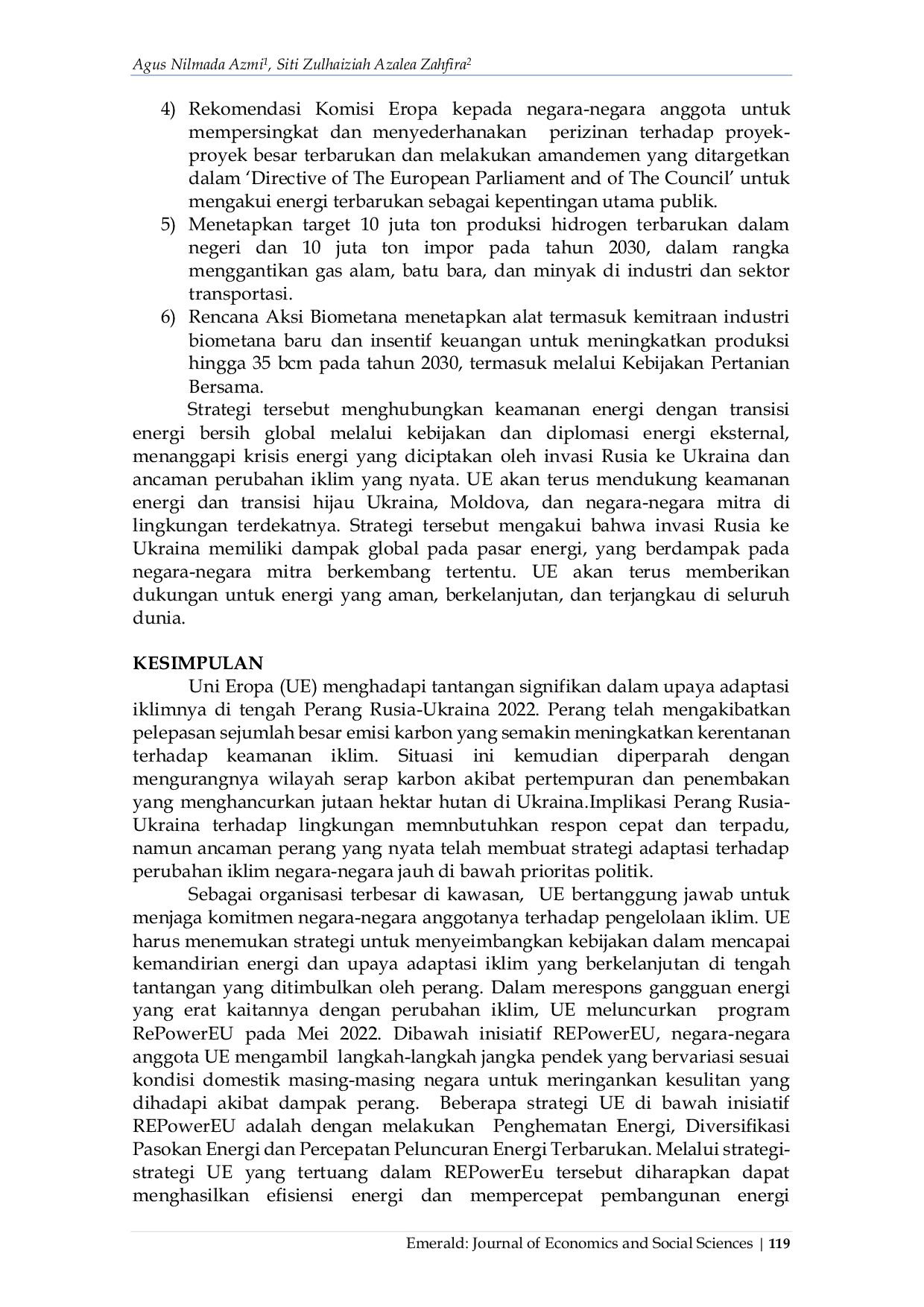 JURIS Strategi Adaptasi Iklim Uni Eropa di Tengah Tantangan Perang Rusia Ukraina Tahun 2022