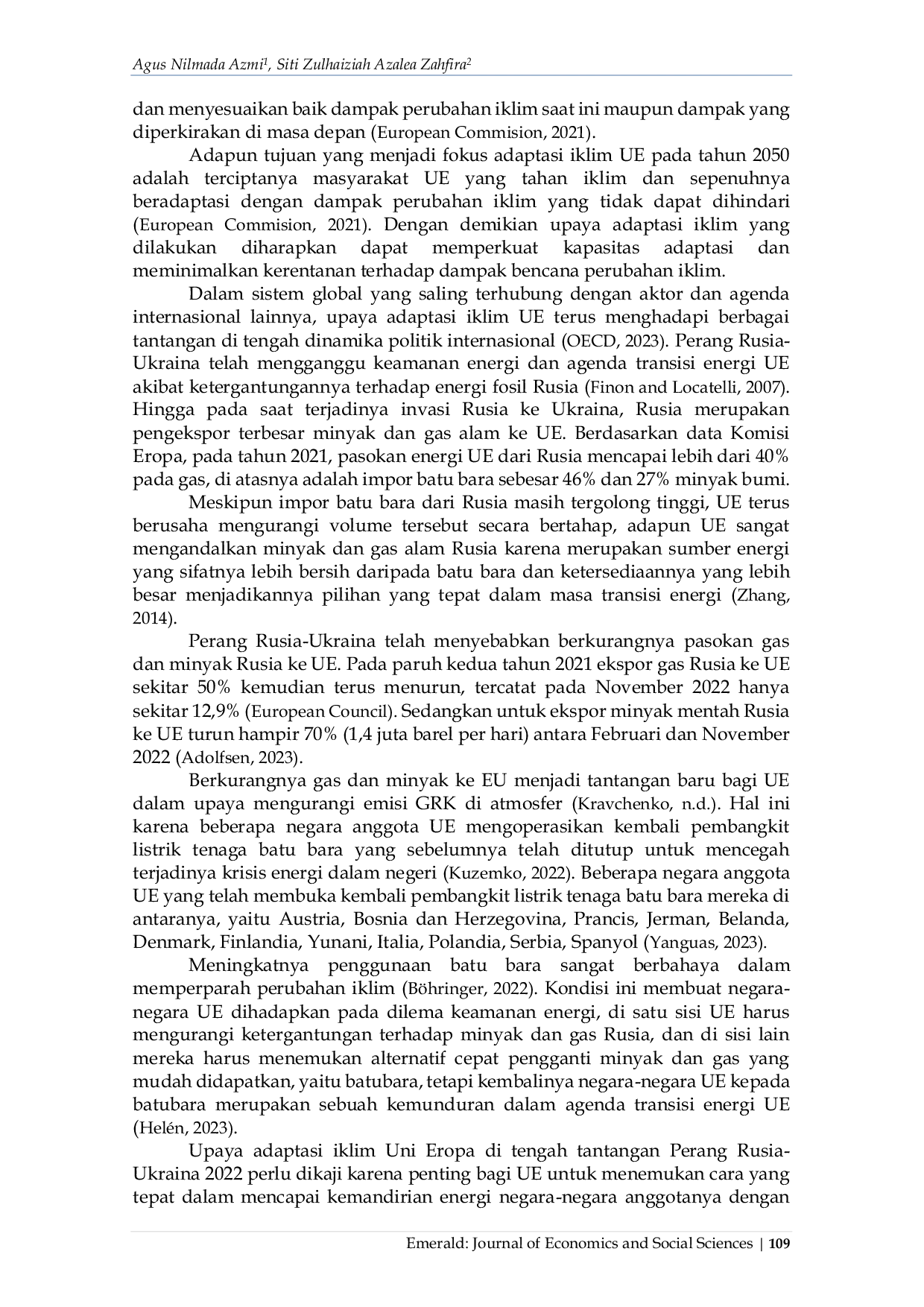 JURIS Strategi Adaptasi Iklim Uni Eropa di Tengah Tantangan Perang Rusia Ukraina Tahun 2022