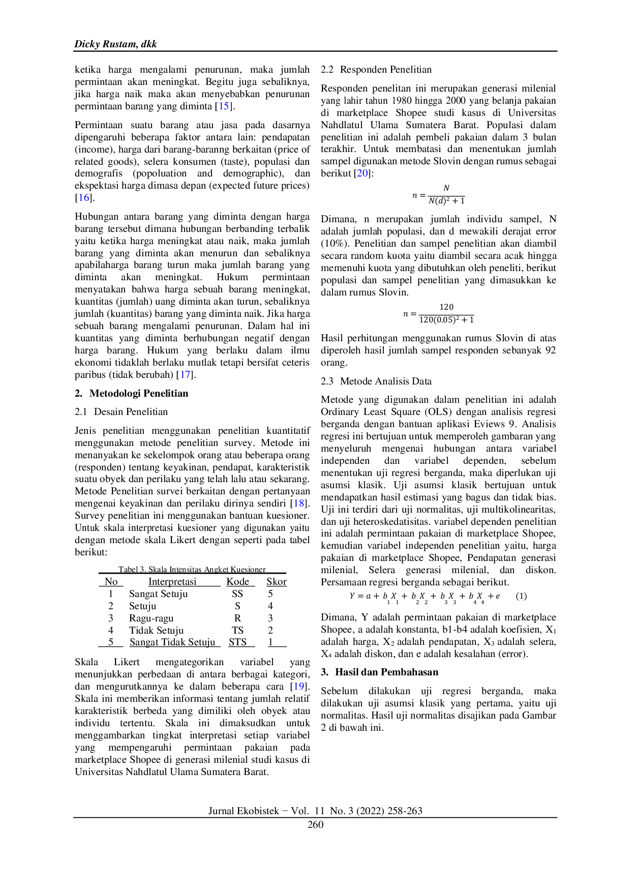 JURIS Analisis Permintaan Pakaian Pada Marketplace Shopee di Generasi Milenial
