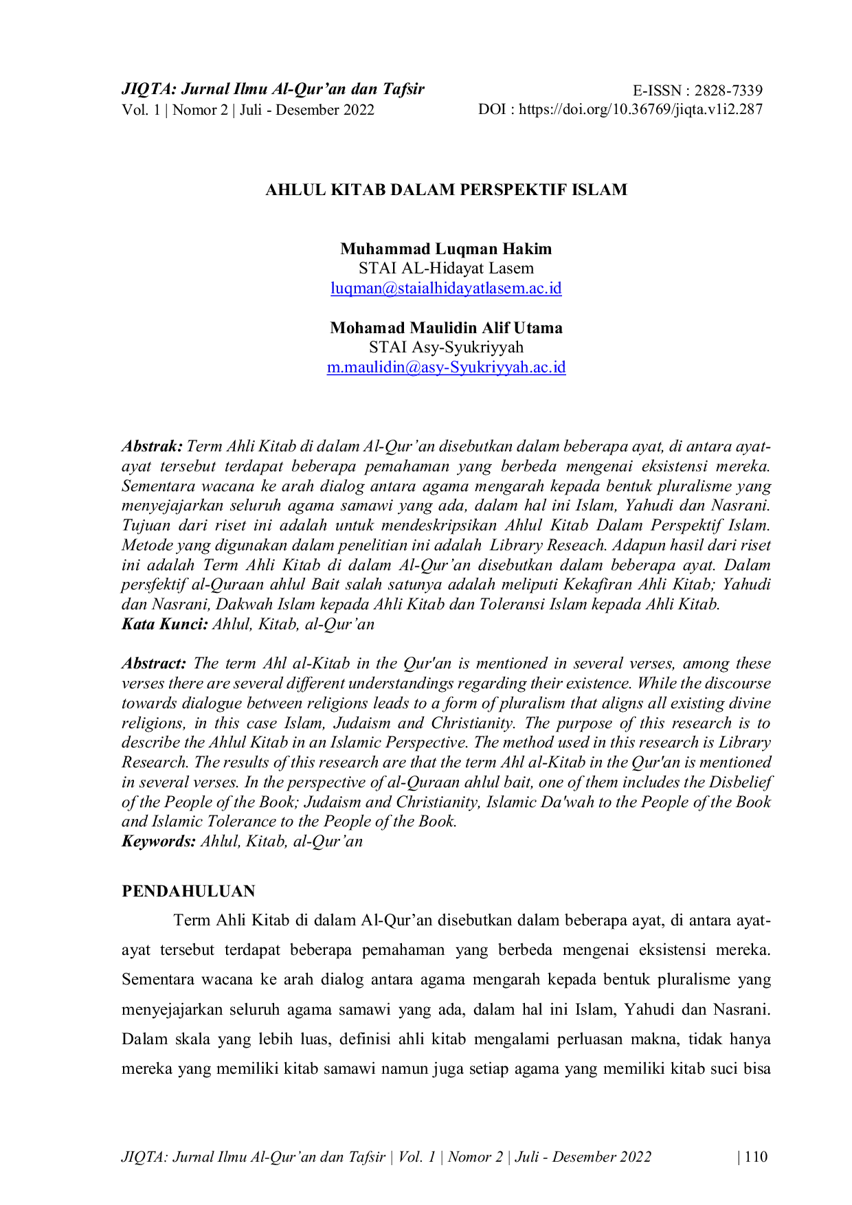 JURIS AHLUL KITAB DALAM PERSPEKTIF ISLAM