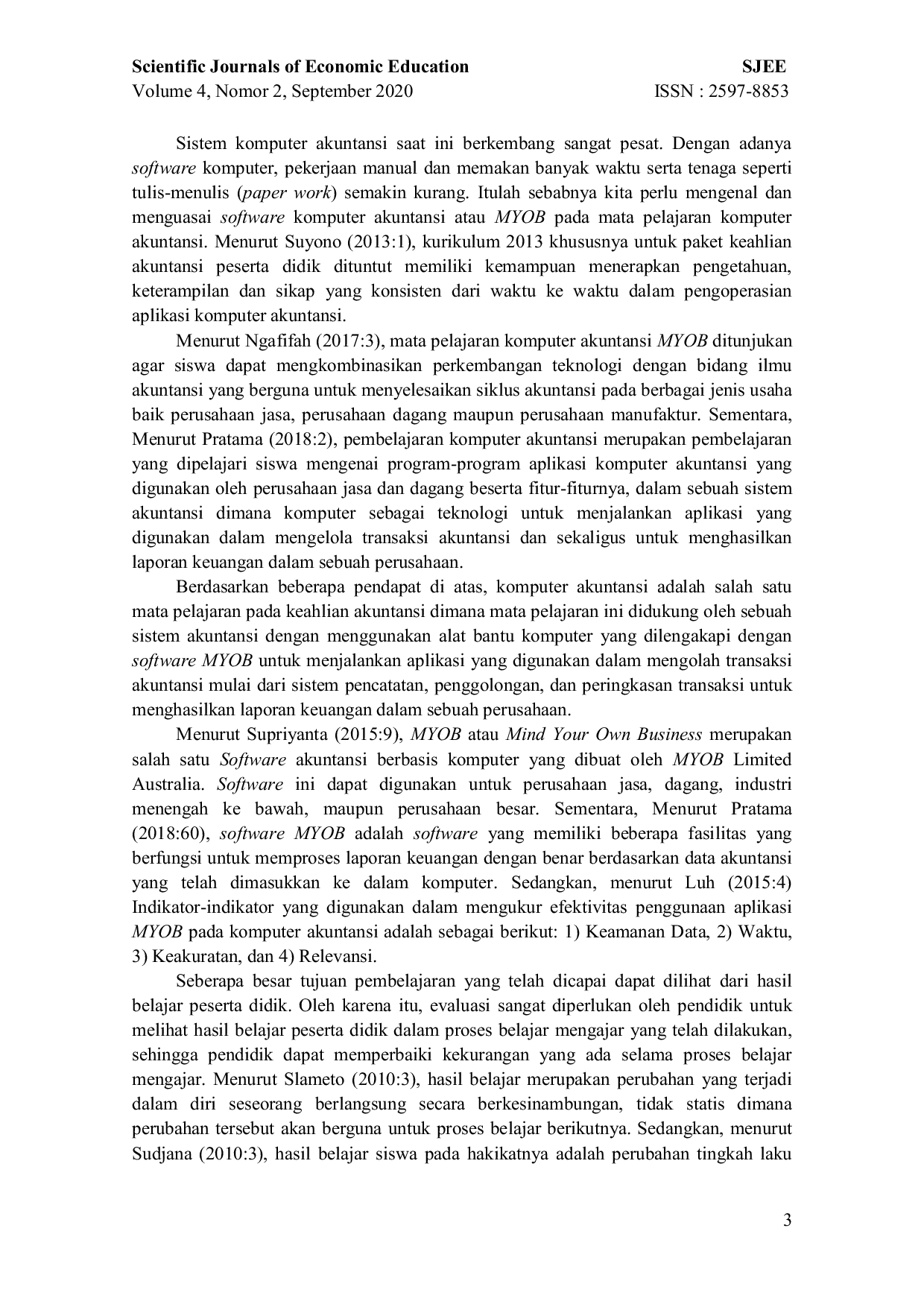 JURIS Pengaruh Penggunaan Gadget Terhadap Hasil Belajar Siswa Pada Mata Pelajaran Ekonomi Siswa Kelas Xi Ips Di Sma Negeri 3 Kota Jambi