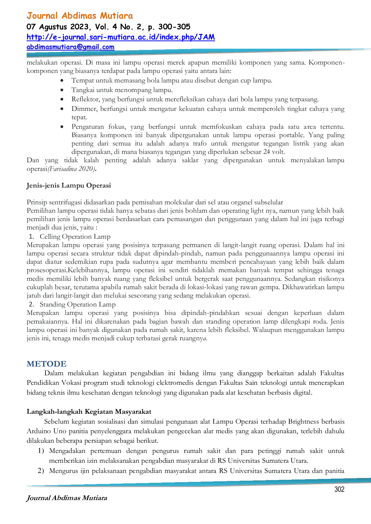 JURIS Sosialisasi Dan Simulasi Lampu Operasi Terhadap Brightnes Low Medium High Berbasis Arduino Uno