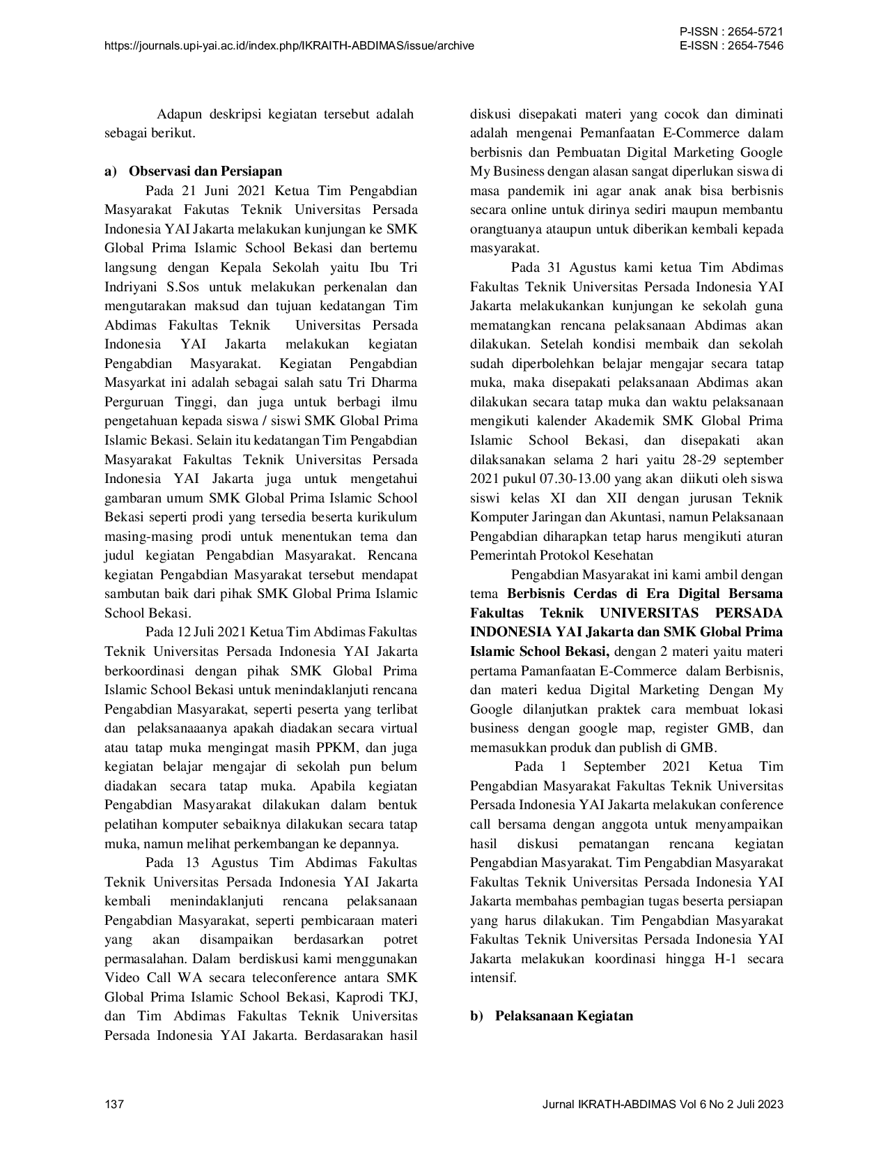 JURIS Berbisnis Cerdas Di Era Digital Untuk Siswa Siswi SMK Global Prima Islamic School Bekasi