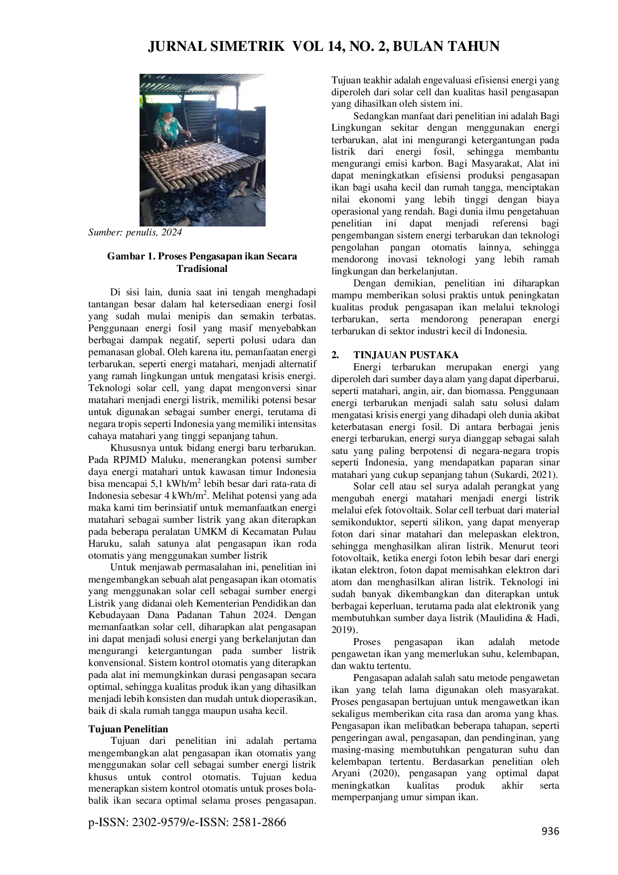 JURIS Pemanfaatan Solar Cell Sebagai Sumber Energi Listrik Terbarukan Untuk Kontrol Alat Pengasapan Ikan Otomatis