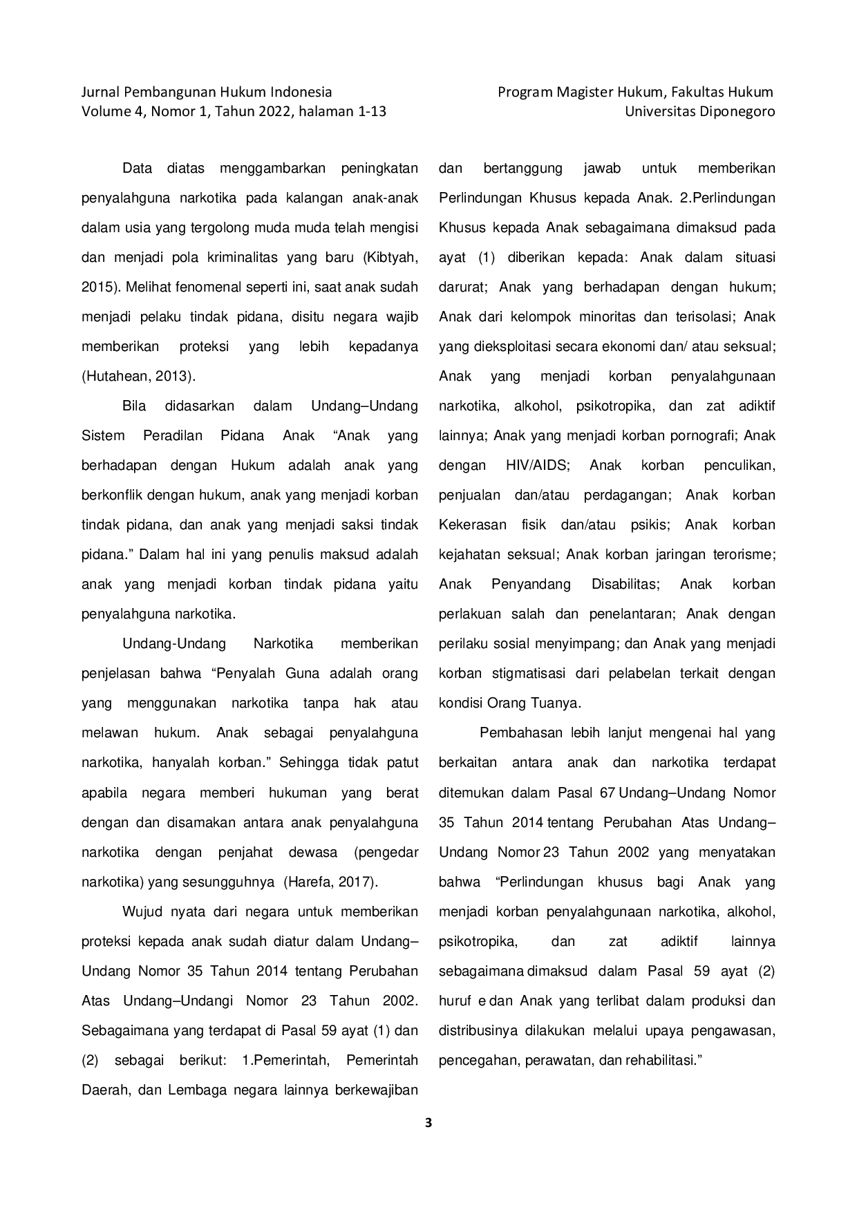 JURIS Penerapan Rehabilitasi Terhadap Anak Penyalahguna Narkotika