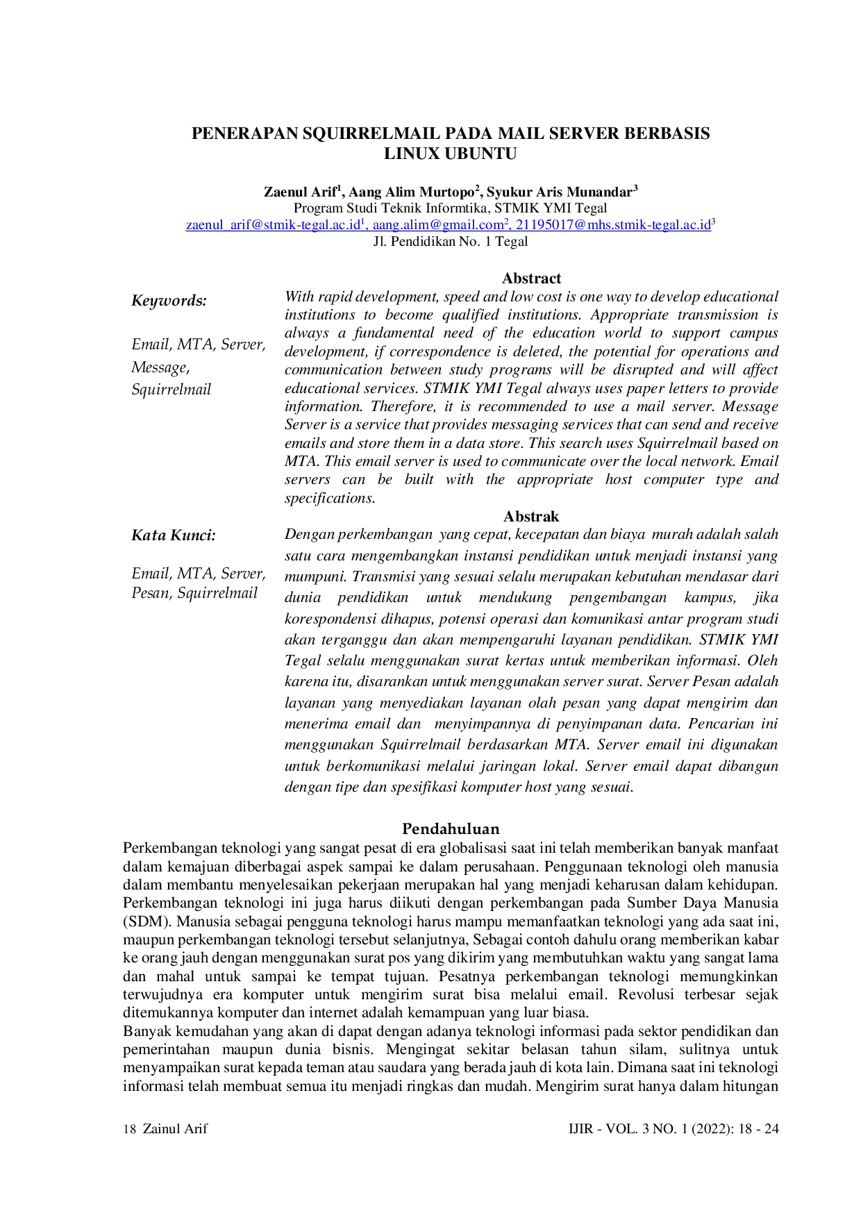 JURIS PENERAPAN SQUIRRELMAIL PADA MAIL SERVER BERBASIS LINUX UBUNTU Array