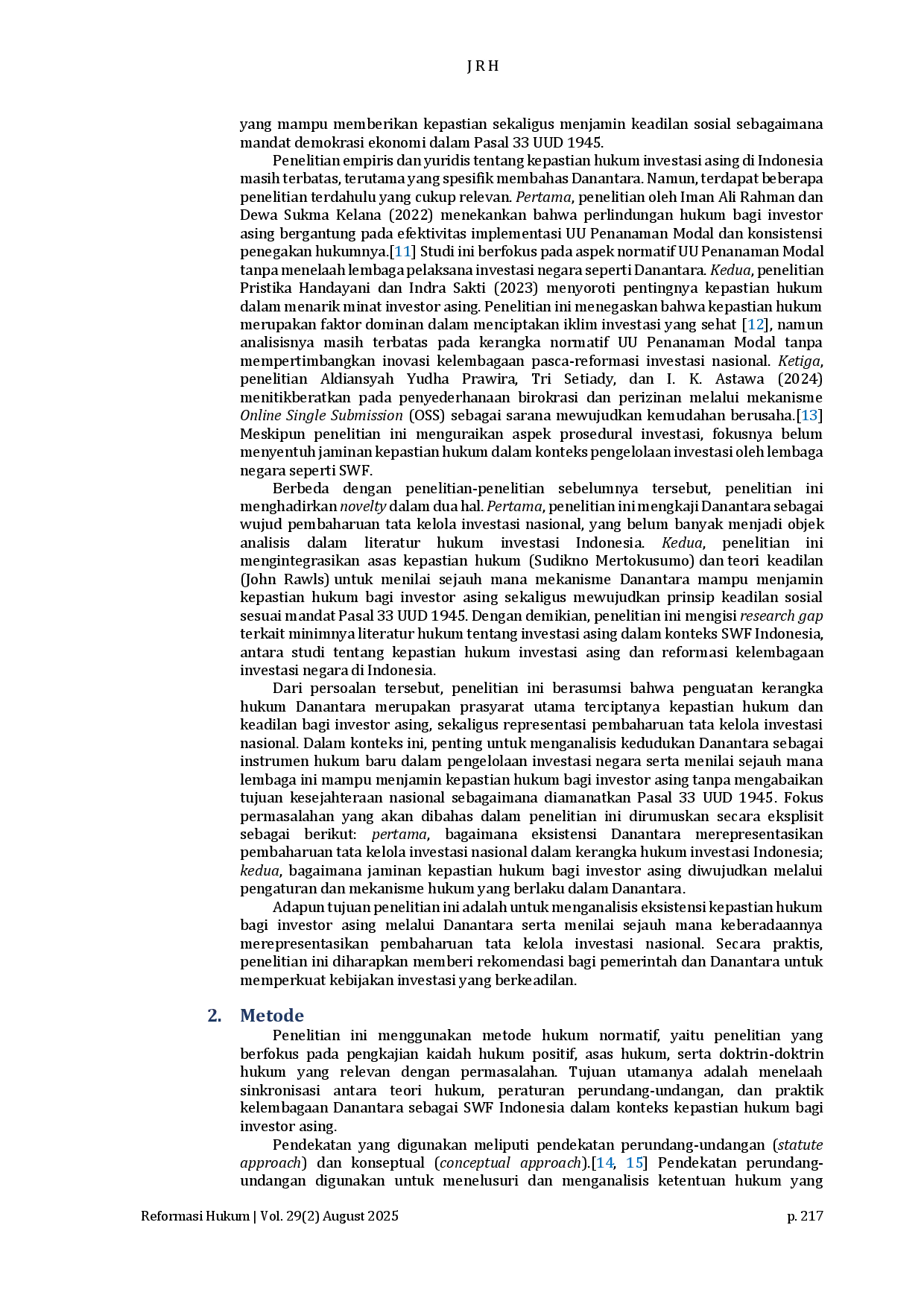 juris Existence of Legal Certainty for Foreign Investors in Danantara as a Form of Investment Governance Reform