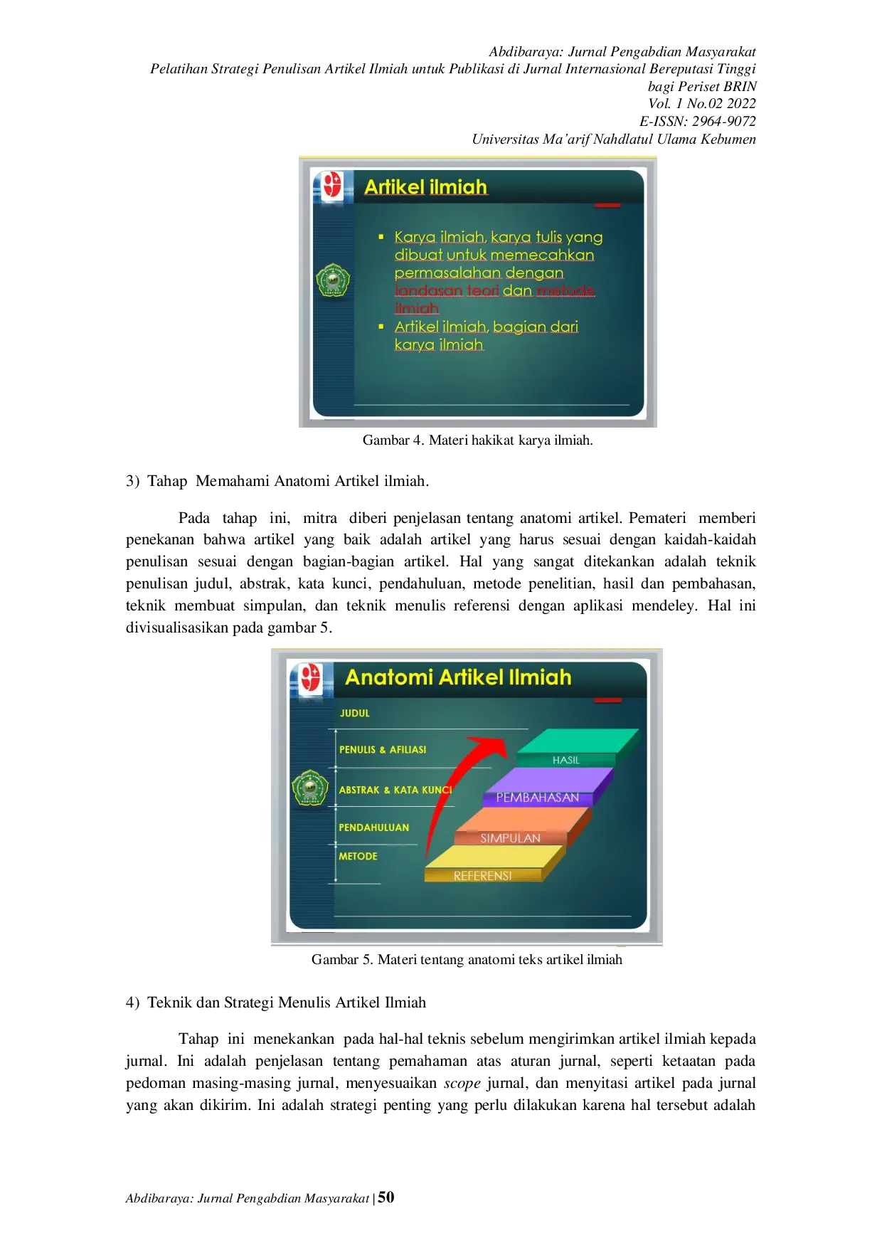 JURIS Pelatihan Strategi Penulisan Artikel Ilmiah untuk Publikasi di Jurnal Internasional Bereputasi Tinggi bagi Periset BRIN