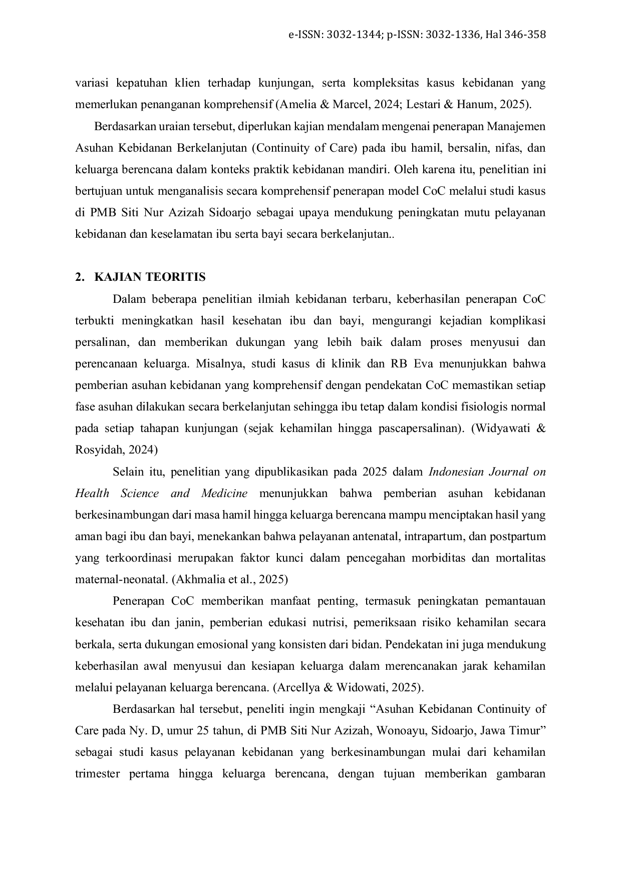 JURIS Manajemen Asuhan Kebidanan Berkelanjutan Continuity of Care pada Ibu Hamil Bersalin Nifas dan KB Studi Kasus di PMB Siti Nur Azizah Sidoarjo