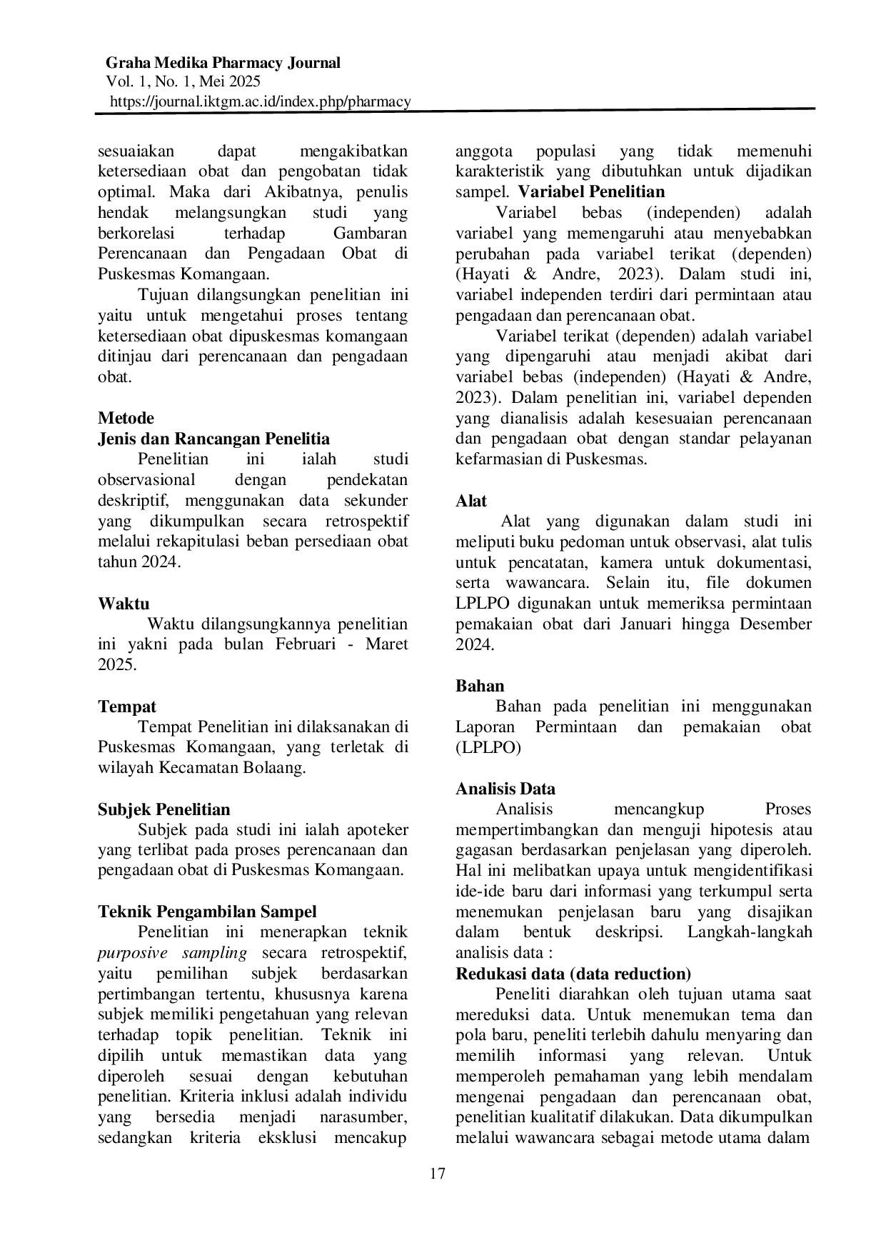 juris Gambaran Perencanaan Dan Pengadaan Obat Di Puskesmas Komangaan