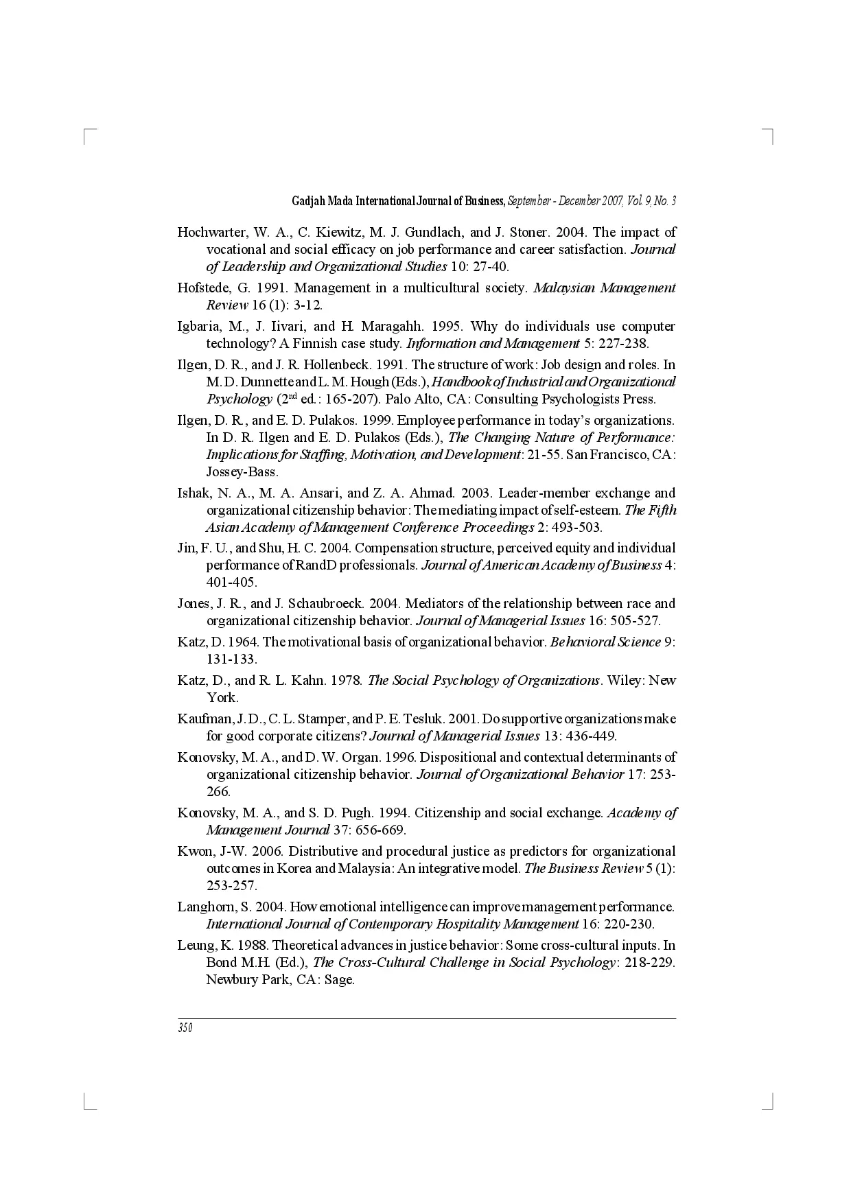 juris Organizational Justice as an Antecedent of Job Performance