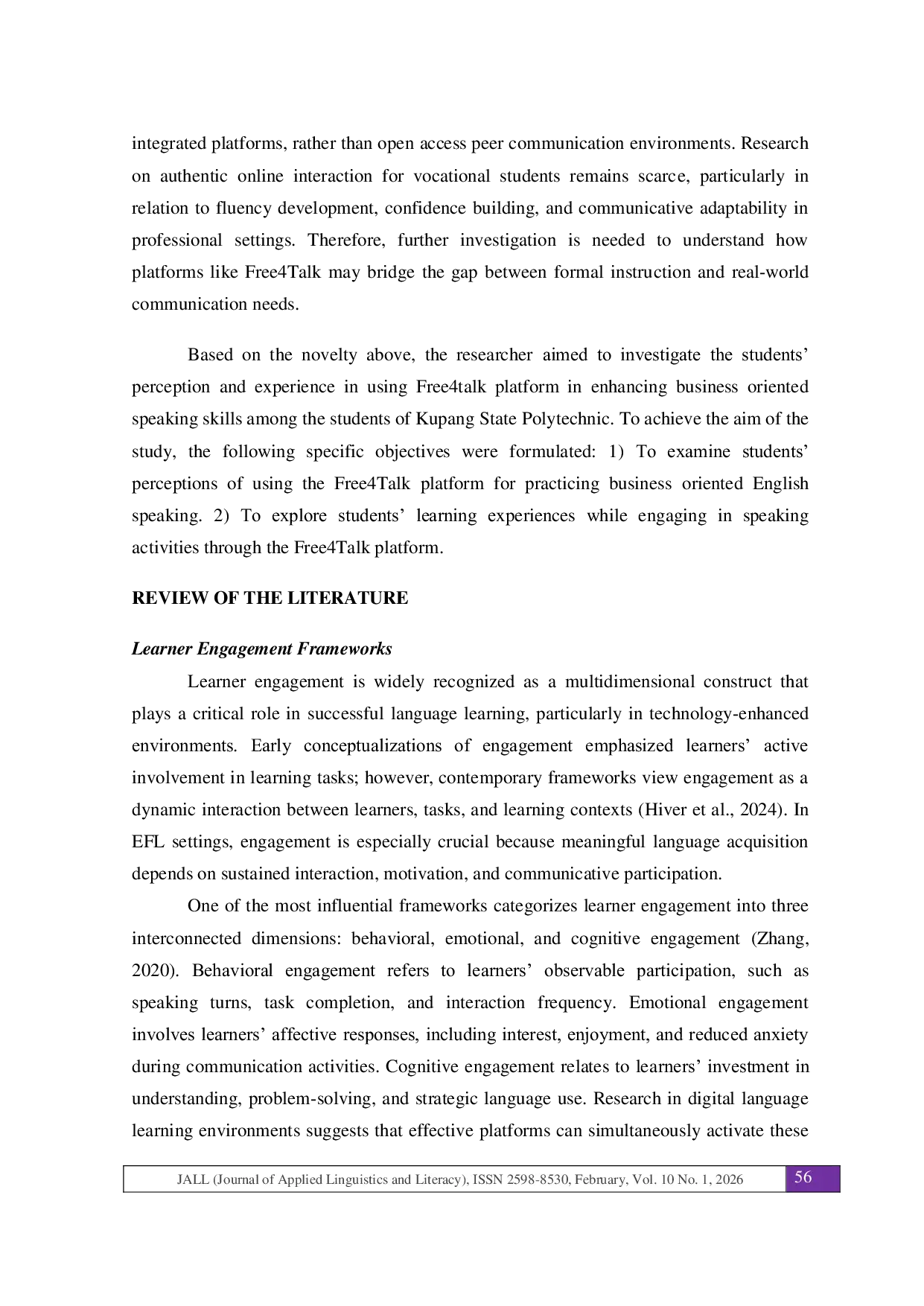 JURIS English Talks for Business Communication The Use of Free4talk in Vocational Education