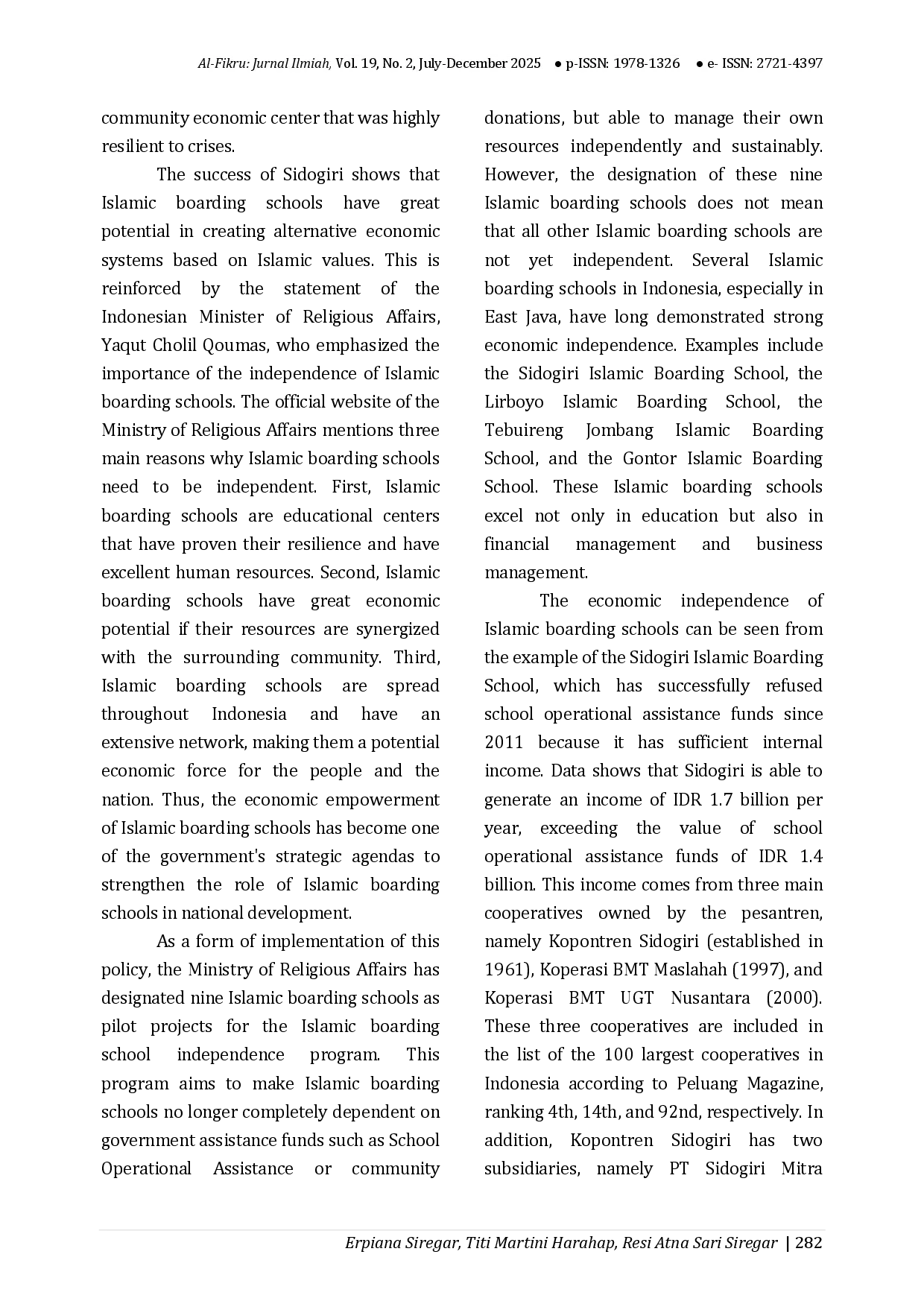 juris Building Pesantren Independence Through Innovation in Pesantren Cooperatives