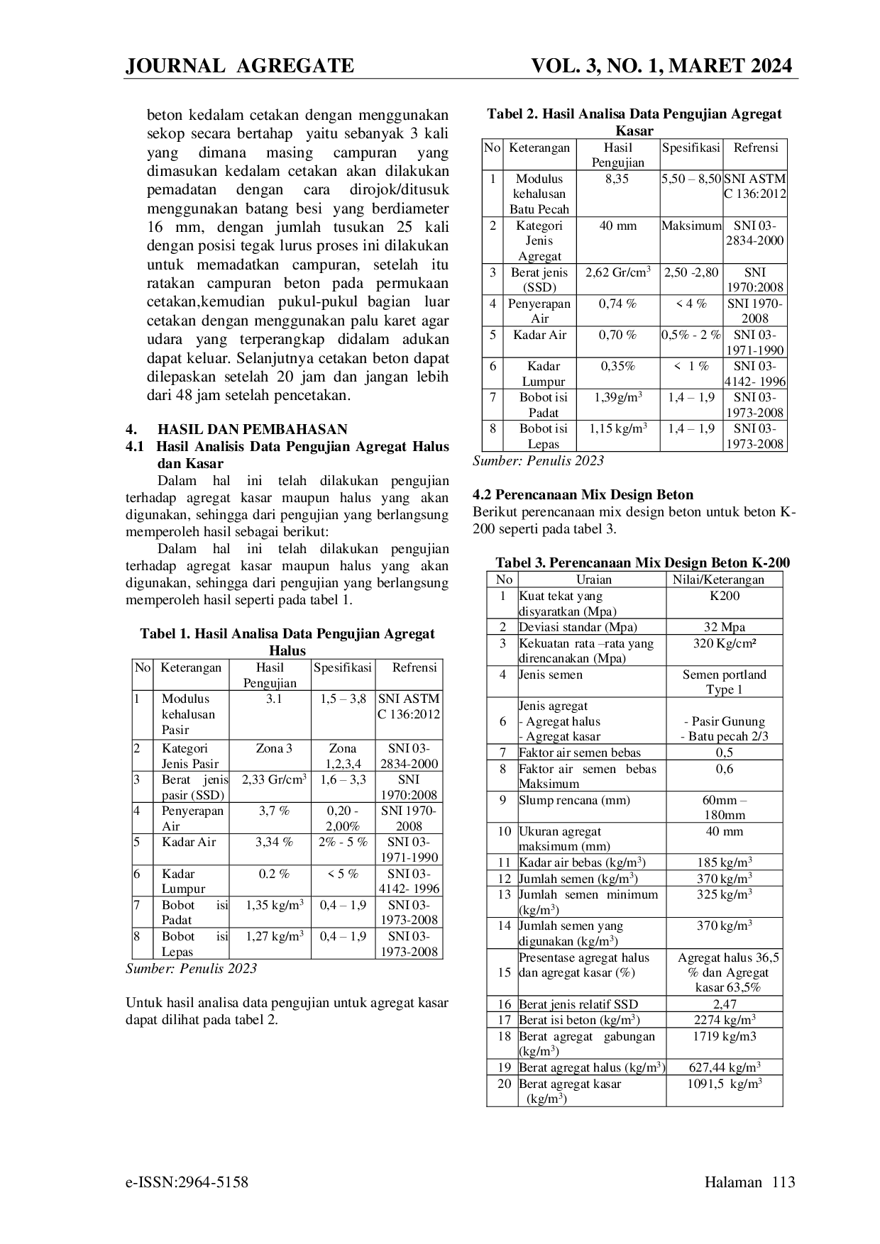 JURIS Pengaruh Penambahan Putih Telur Terhadap Kuat Tekan Beton