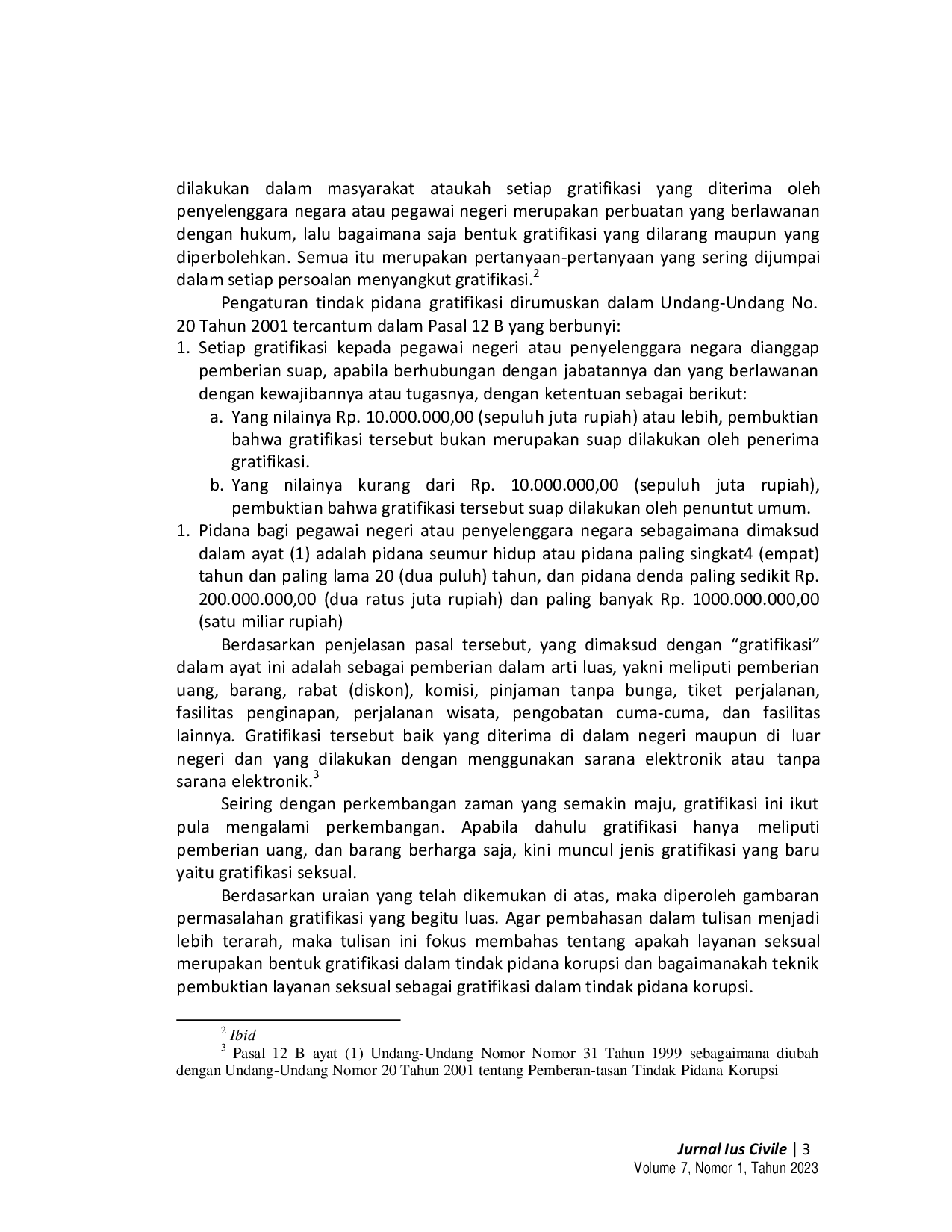 JURIS Teknik Pembuktian Gratifikasi Seks dalam Tindak Pidana Korupsi