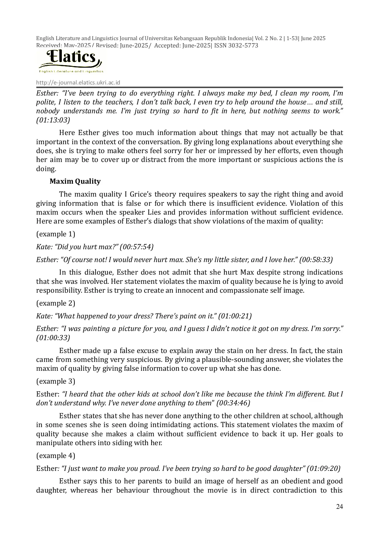 JURIS The Use of Manipulative Language by Esther in the Film Orphan by David Leslie Jhonson Manipulative Language Linguistic Manipulation Orphan Film by David Leslie Jhonson 2009 Power and Control