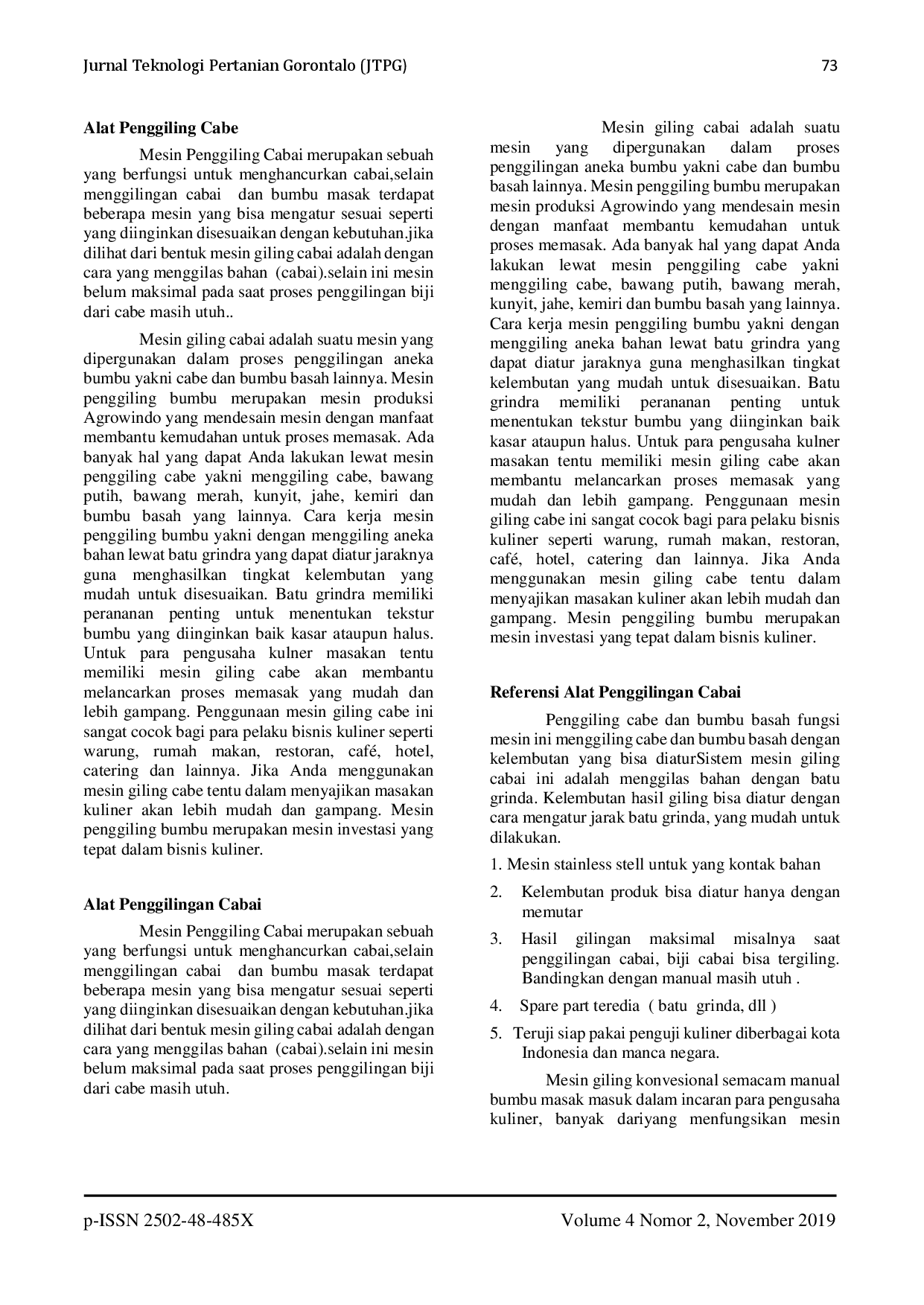 juris Rancang Bangun Alat Penggilingan Cabai Menggunakan Motor Listrik