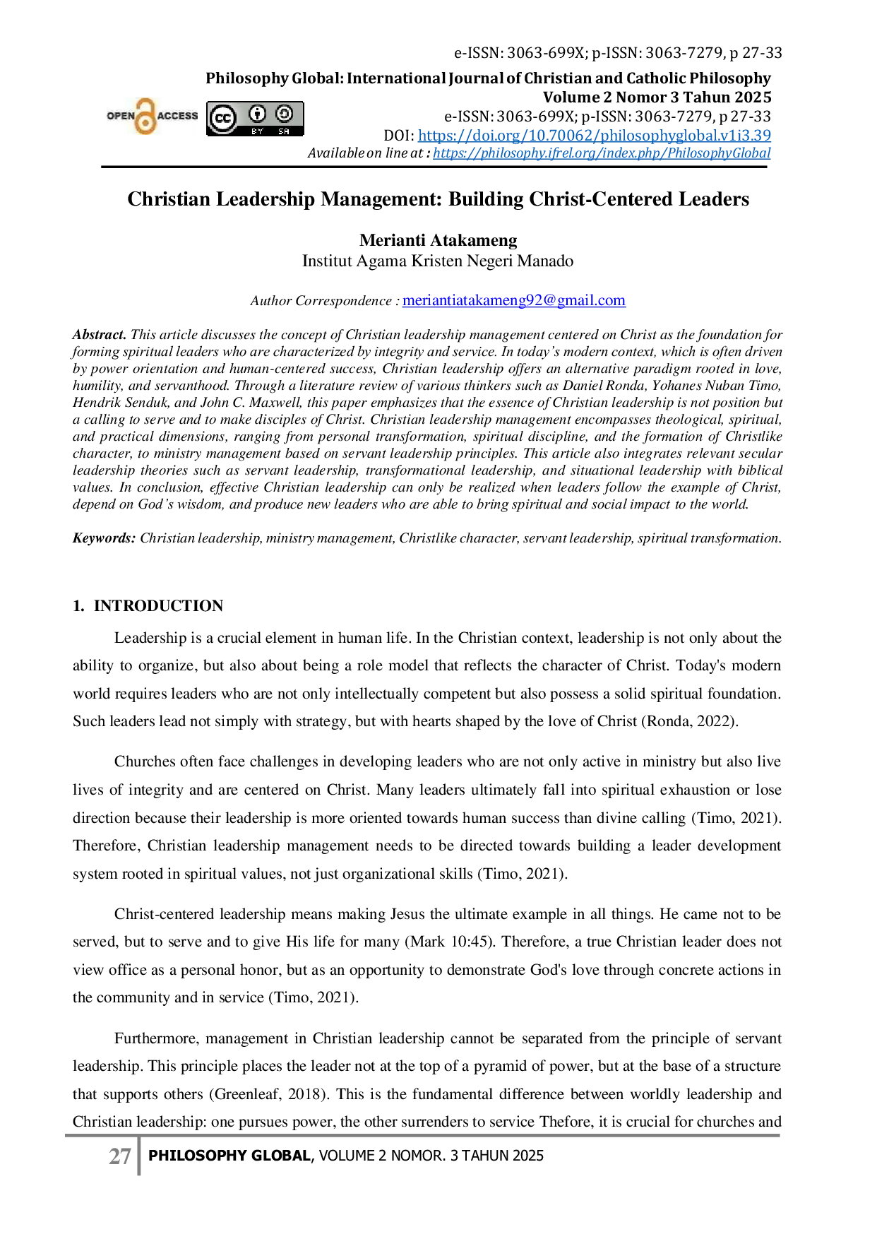 JURIS Christian Leadership Management Building Christ Centered Leaders