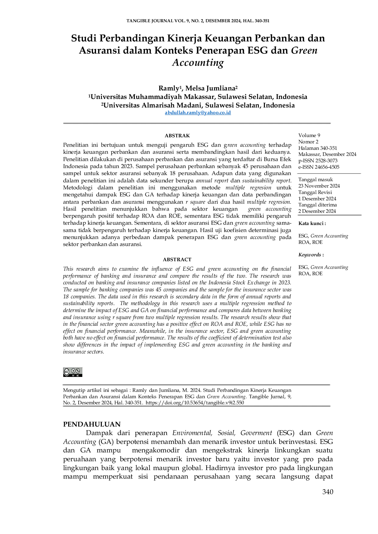 JURIS Studi Perbandingan Kinerja Keuangan Perbankan dan Asuransi dalam Konteks Penerapan ESG dan Green Accounting