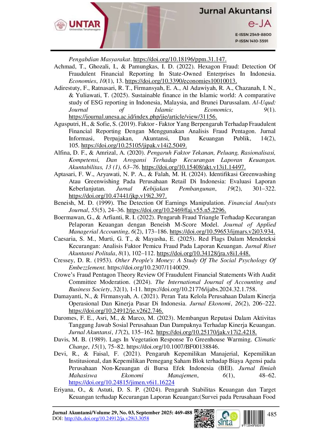 JURIS Impact of External Pressure Tax Digitalisation and CSR Disclosure on Financial Fraud