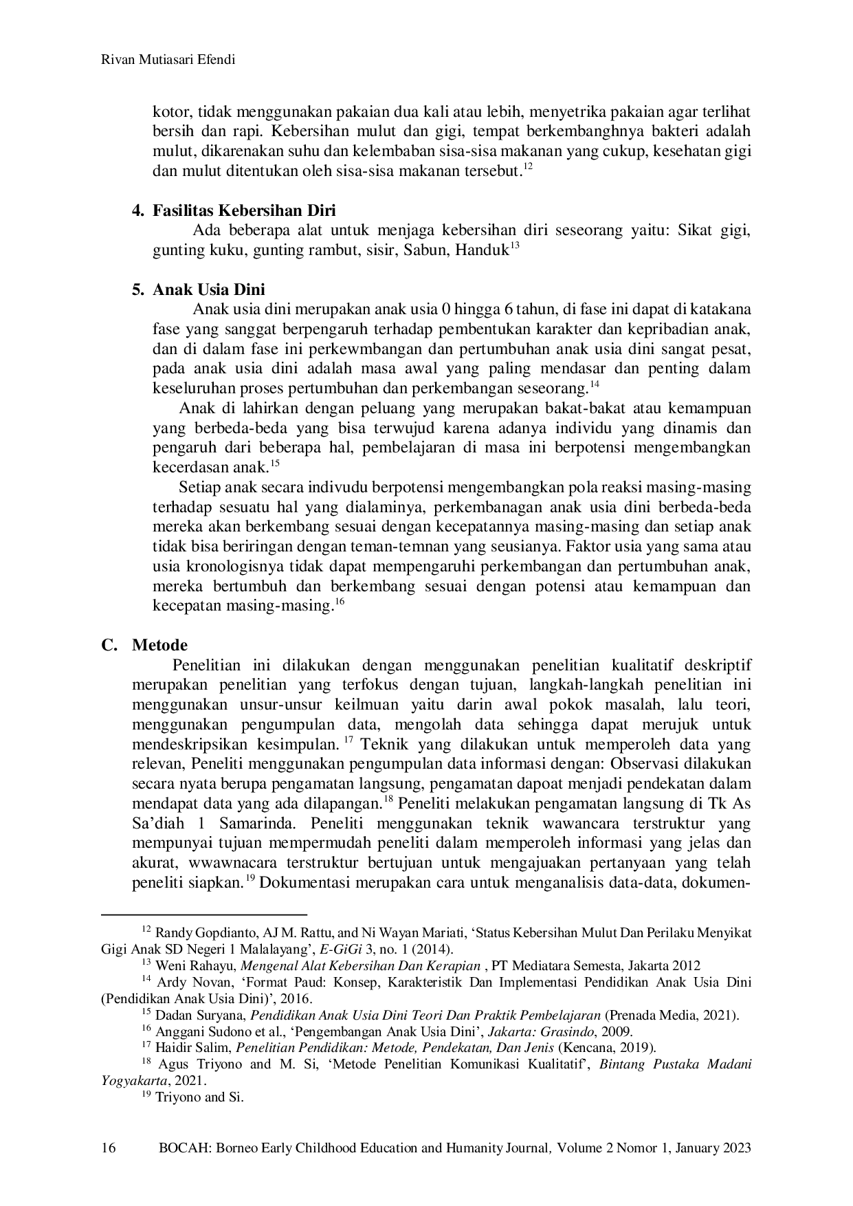 JURIS Peran Guru Dalam Menanamkan Kebersihan Diri Pada Anak Usia Dini