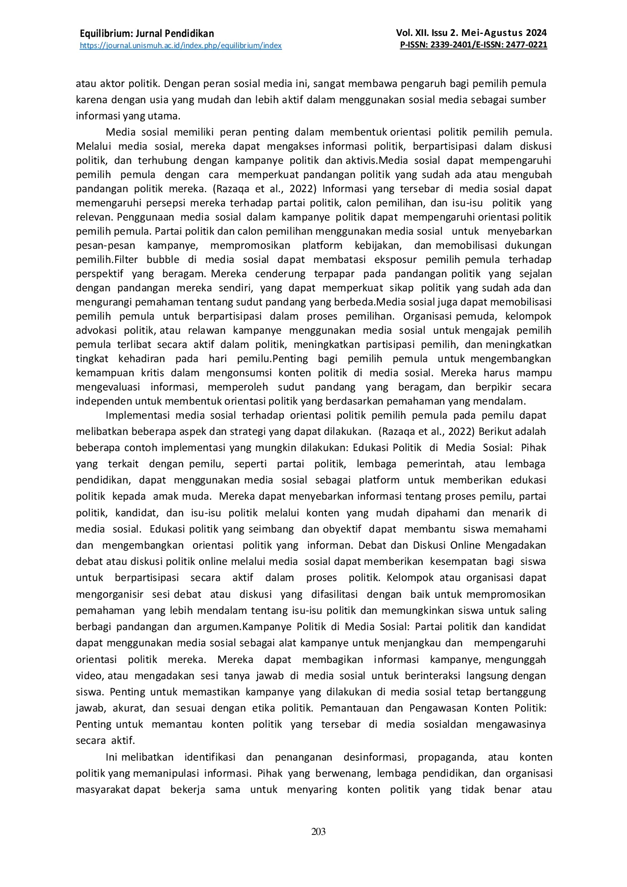 JURIS Peran Media Sosial Dalam Mempengaruhi Keputusan Pemilih Pemula Pada Pemilu 2024 di Indonesia