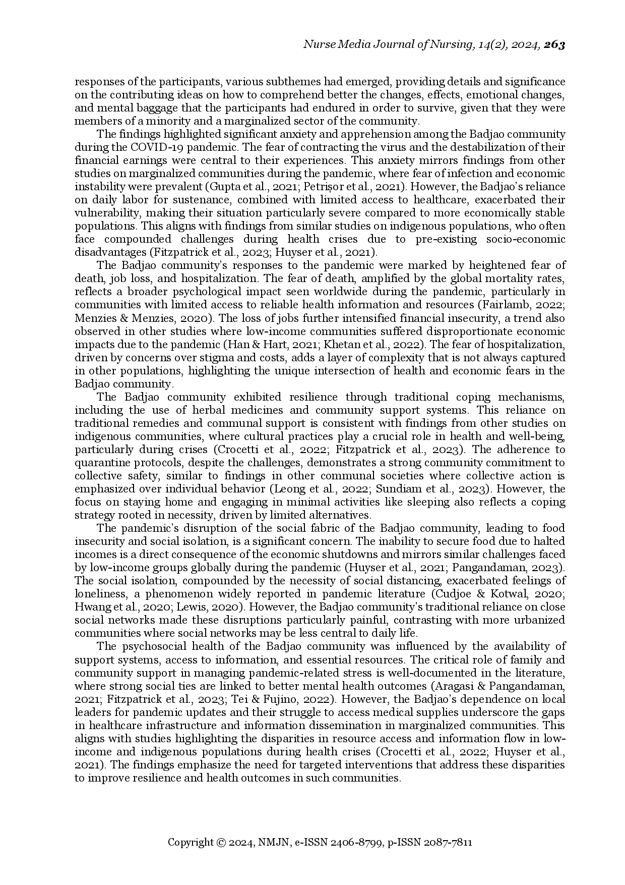 juris Psychosocial Health of the Badjao People During COVID 19 in Jolo Philippines An Exploratory Study