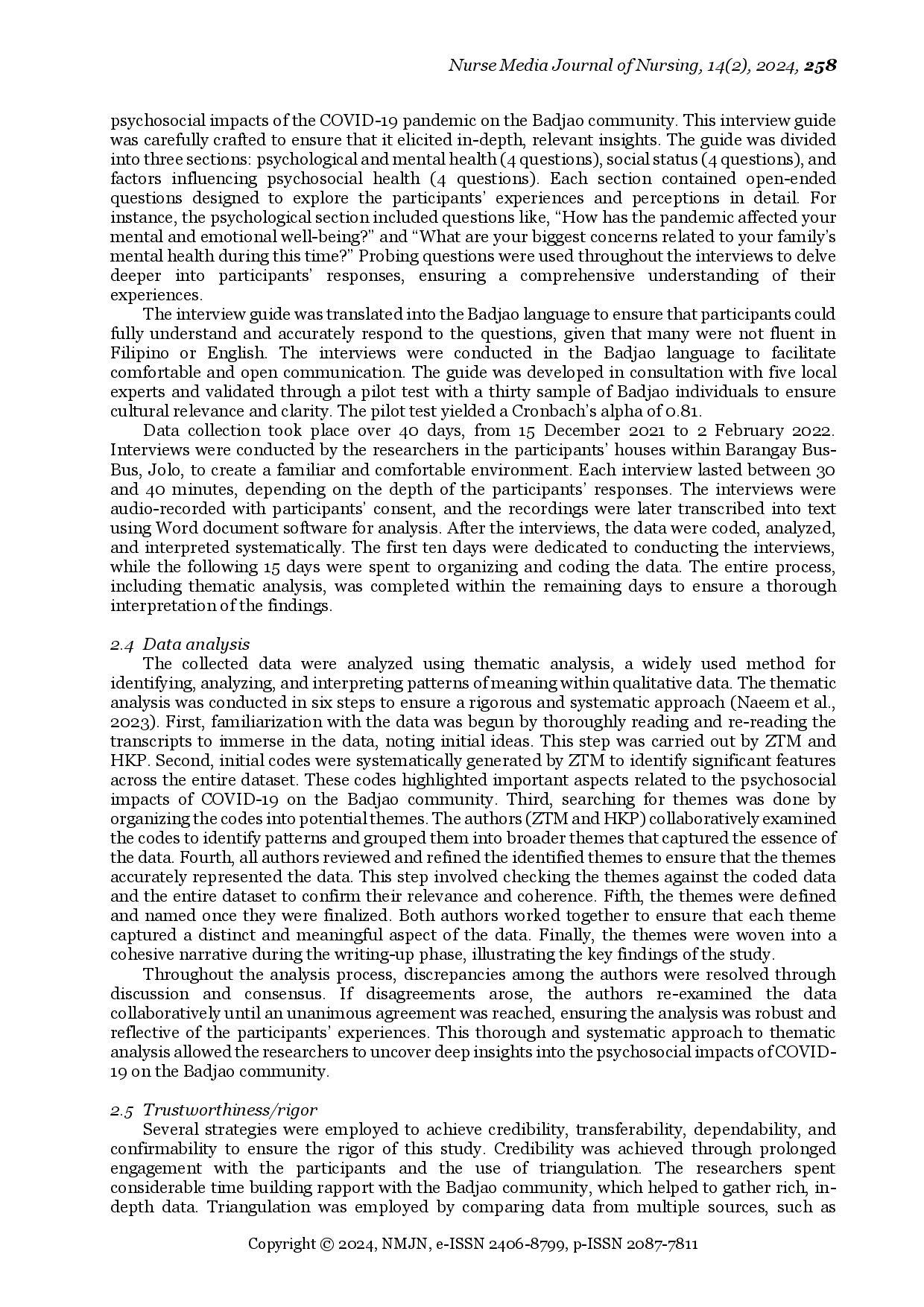 juris Psychosocial Health of the Badjao People During COVID 19 in Jolo Philippines An Exploratory Study