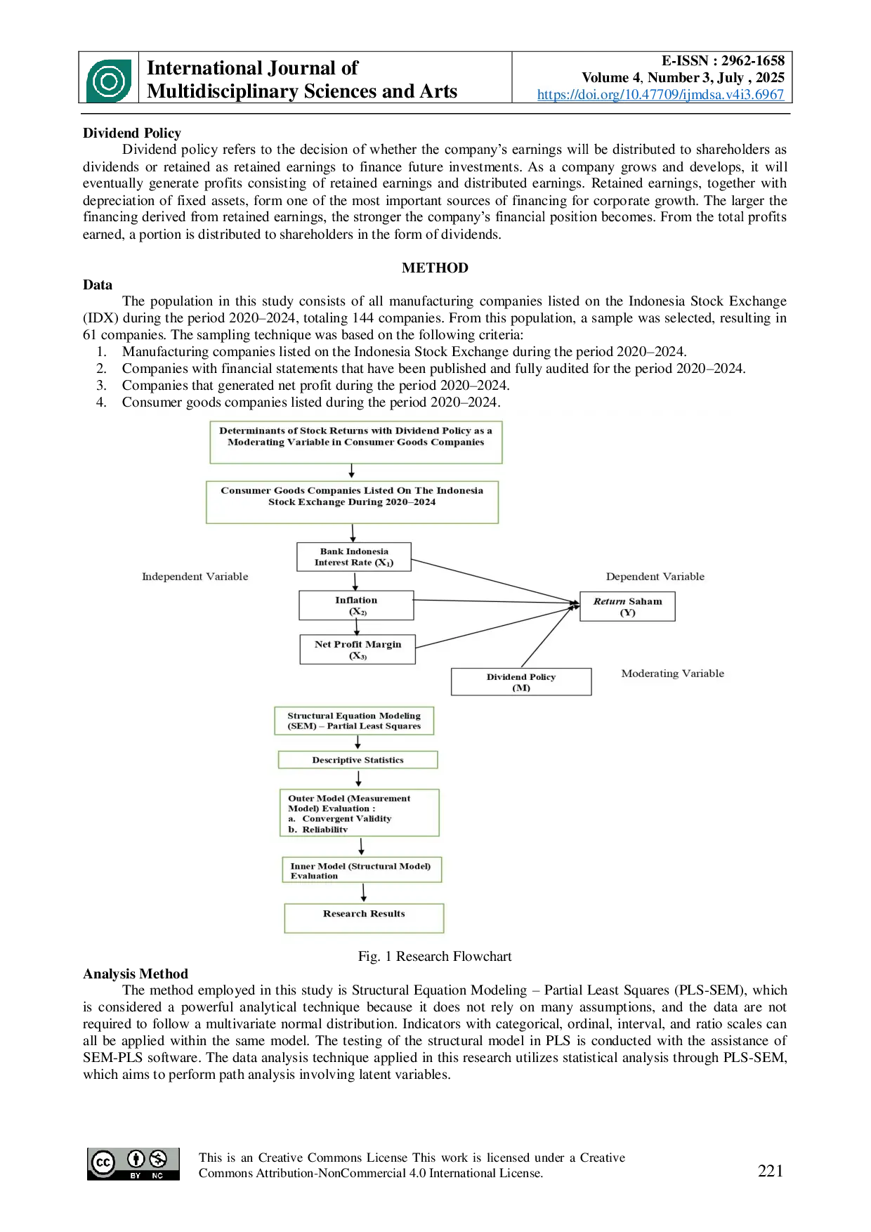 JURIS Determinants of Stock Returns with Dividend Policy as a Moderating Variable in Consumer Goods Companies