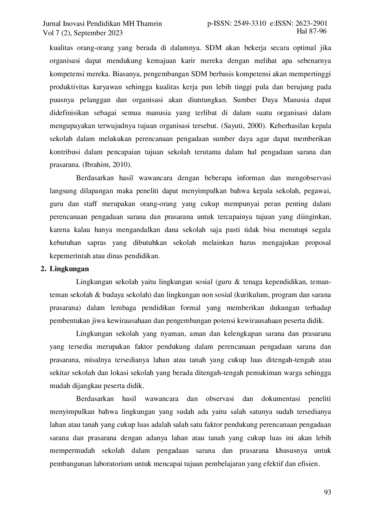 JURIS Perencanaan Pengadaan Sarana dan Prasarana Pendidikan di SMP Negeri 44 Palembang