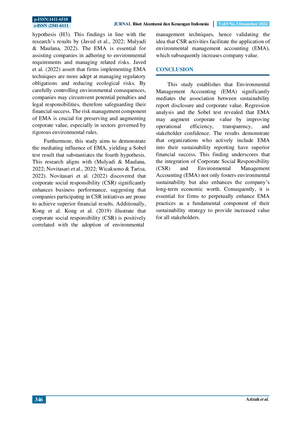 JURIS Sustainability Reporting in Value Creation The Critical Mediation of Environmental Management Accounting