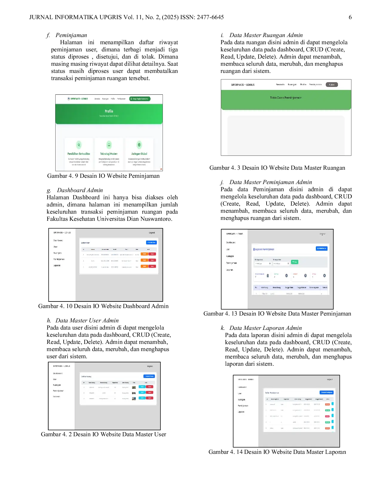 JURIS Pengembangan Sistem Informasi Peminjaman Ruangan Fakultas Kesehatan UDINUS Berbasis Web dan Mobile