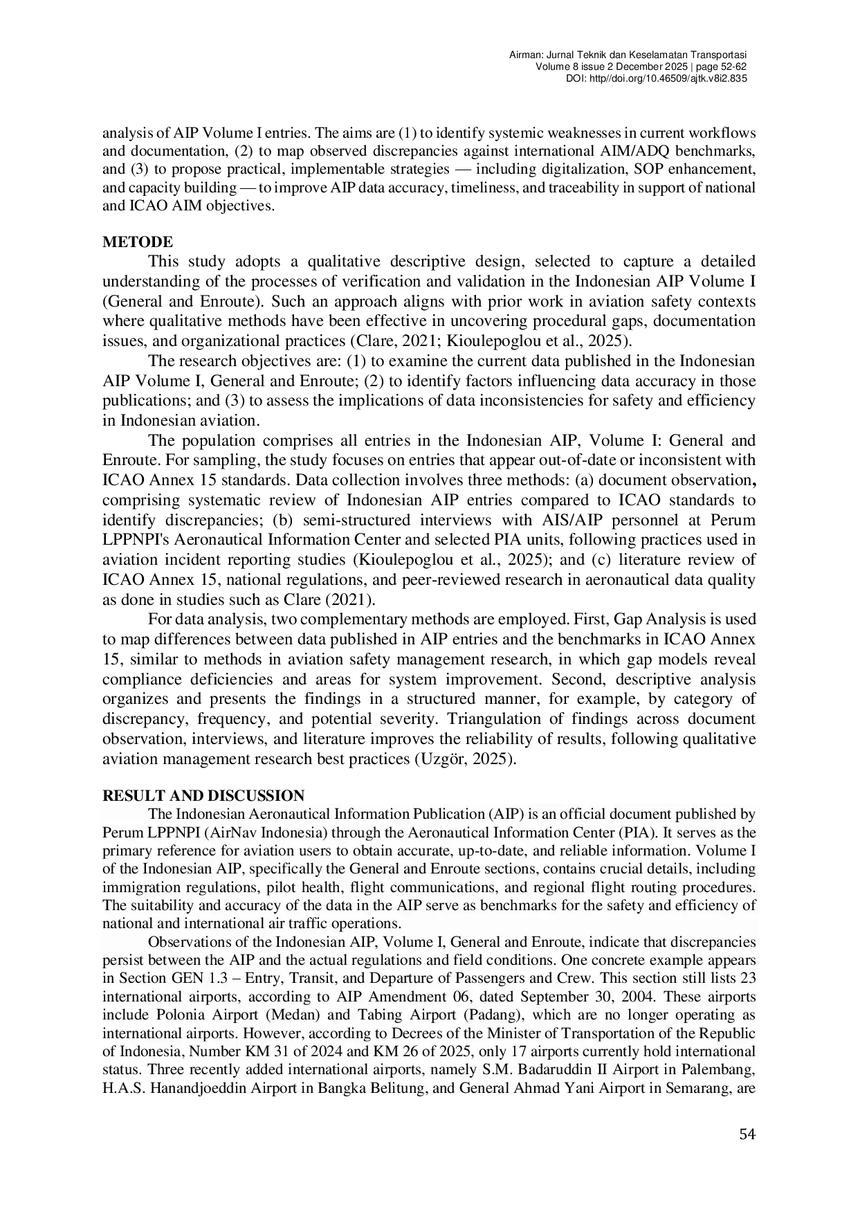 JURIS Enhancing Data Verification and Validation Systems to Improve the Accuracy of Indonesian Aeronautical Information Publication