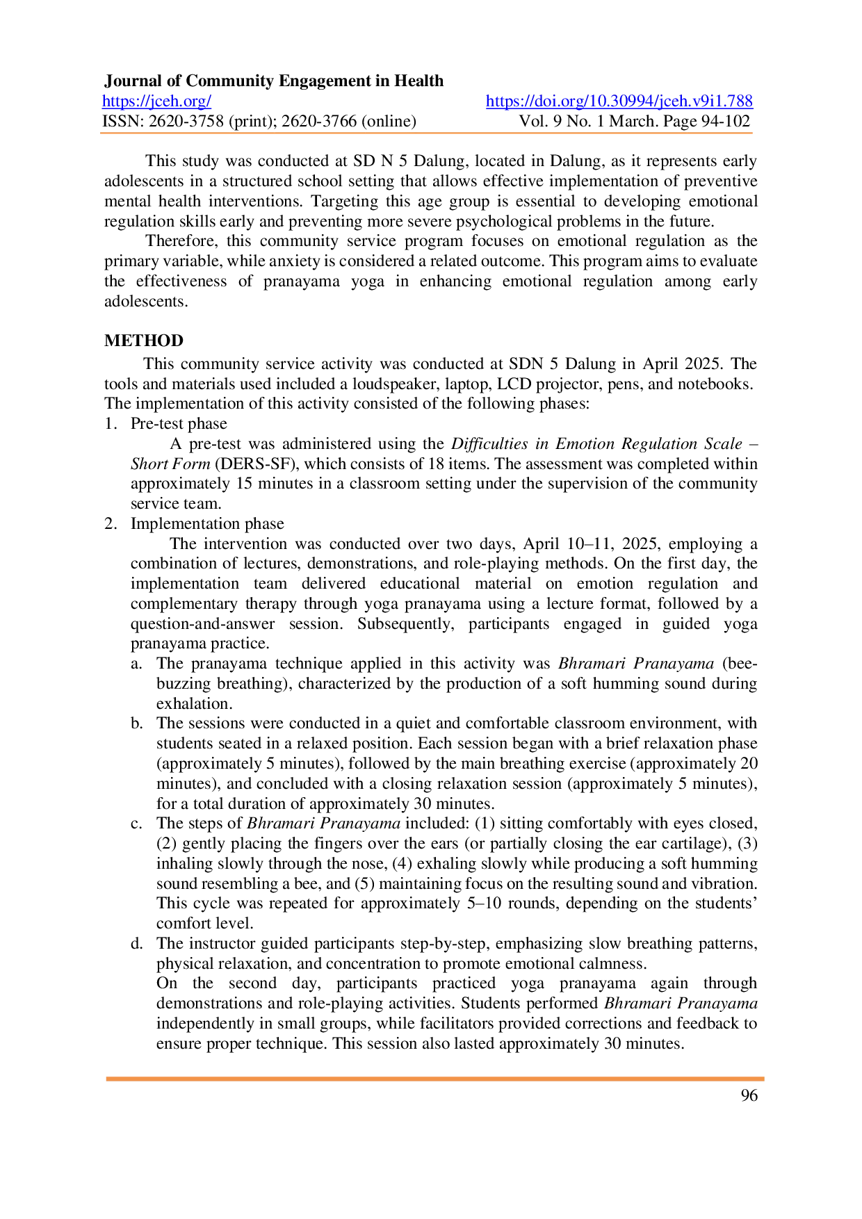 JURIS Empowering Elementary School Children Through Yoga Pranayama Exercises An Effort to Improve Emotion Regulation