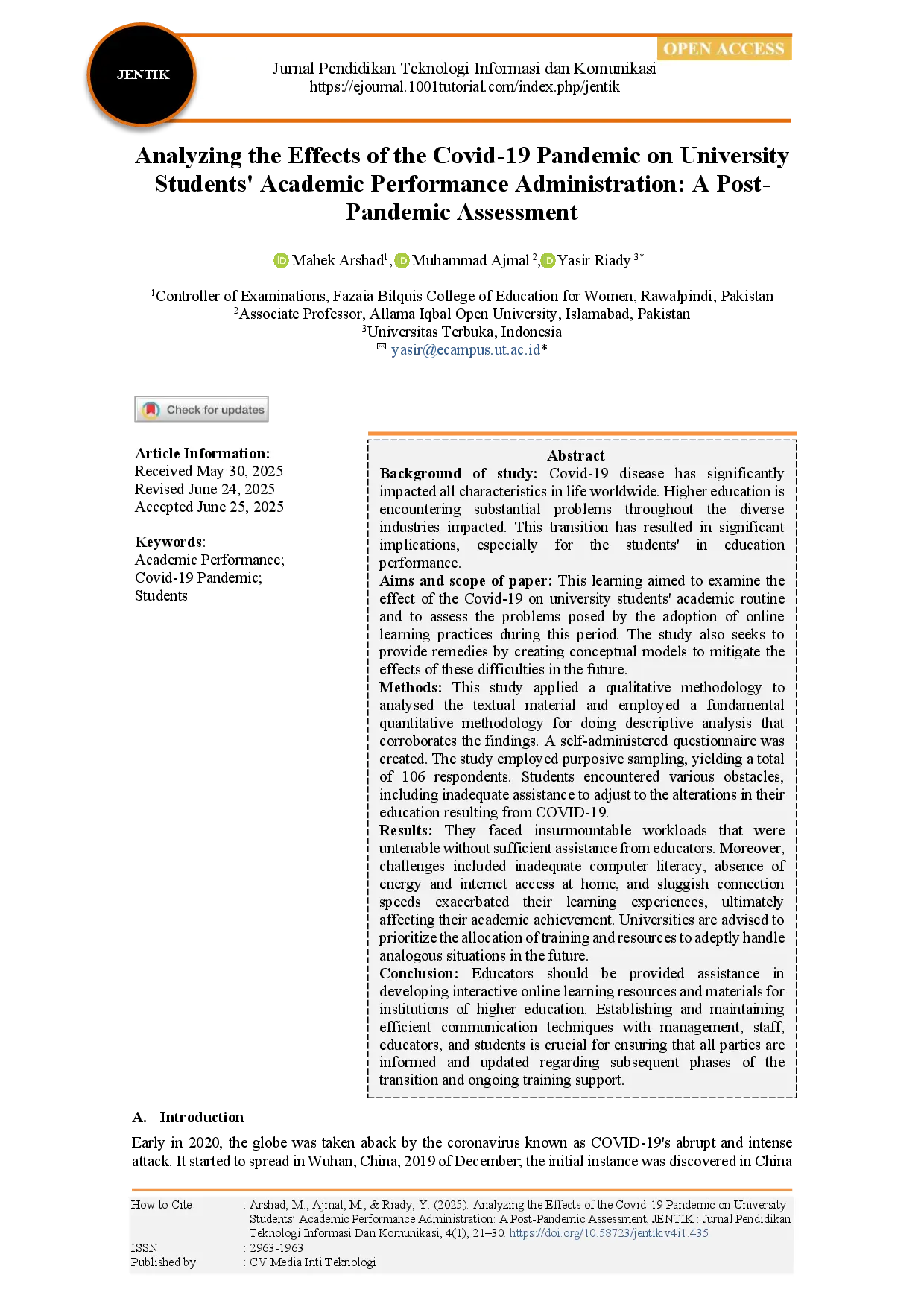 juris Analyzing the Effects of the Covid 19 Pandemic on University Students Academic Performance Administration A Post Pandemic Assessment